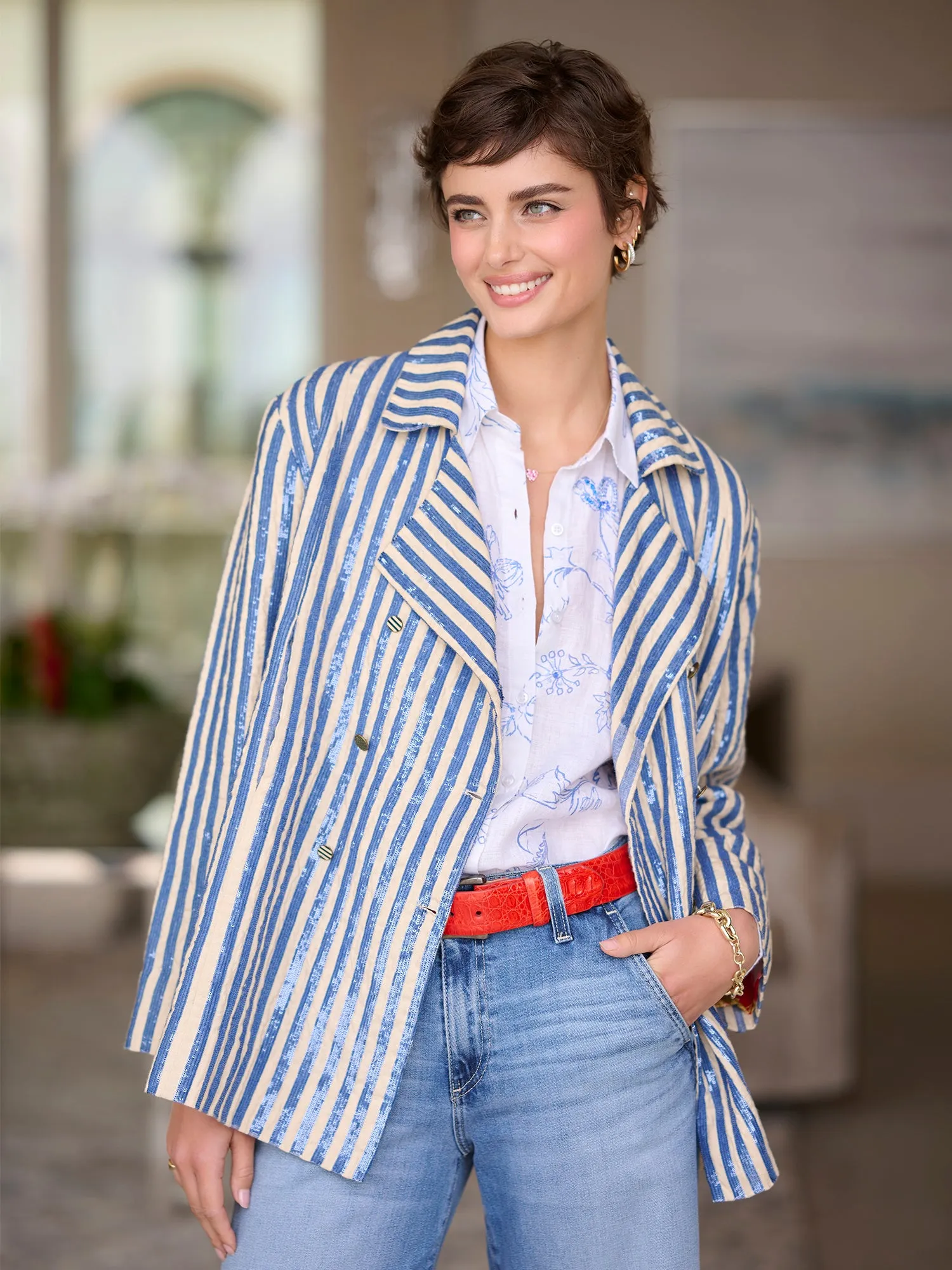 Lily Sequin Stripe Jacket