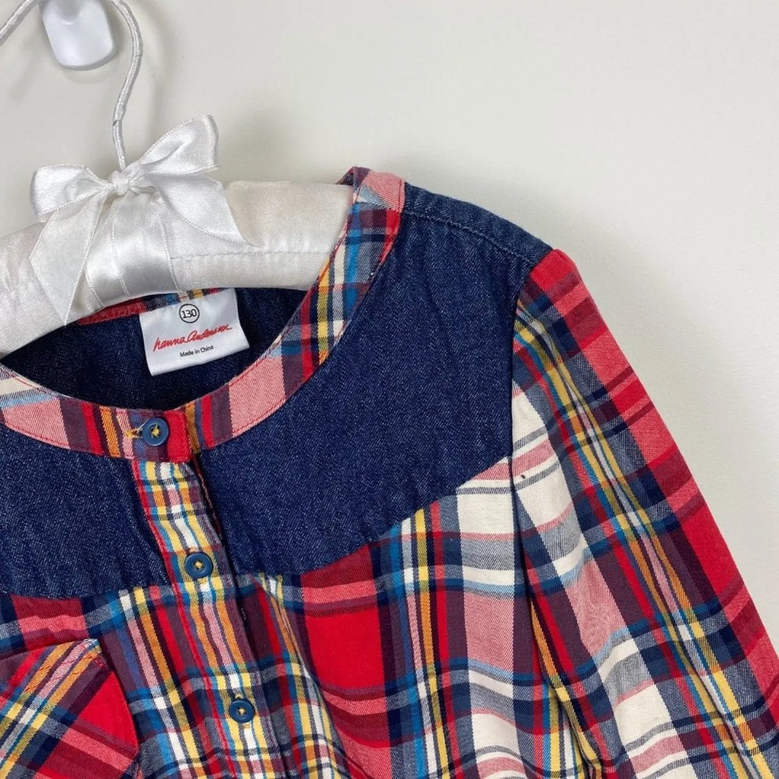 Limited Edition Hanna Andersson Girls Plaid Shirt Dress 130 cm  Going Fast!