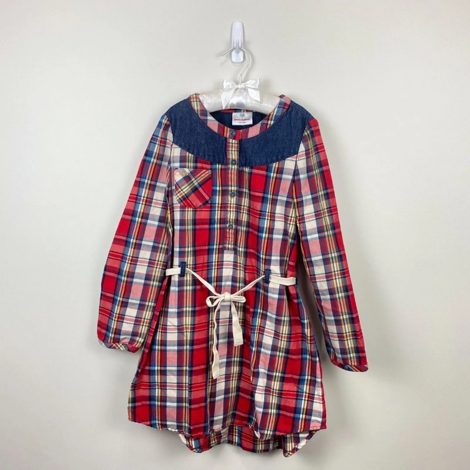 Limited Edition Hanna Andersson Girls Plaid Shirt Dress 130 cm  Going Fast!