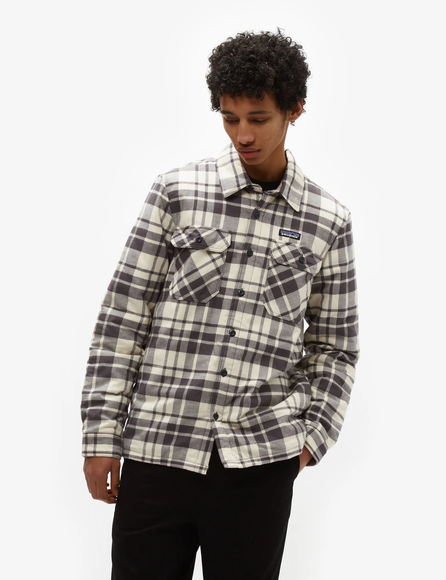 Limited Edition Patagonia Insulated Fjord Flannel Shirt Ice Caps - Smoulder Blue  Today Only!