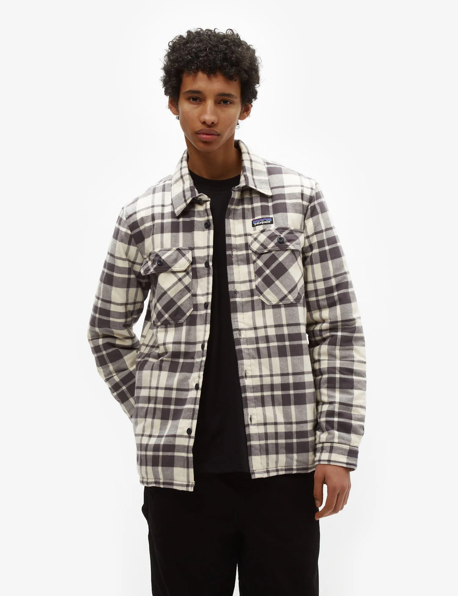 Limited Edition Patagonia Insulated Fjord Flannel Shirt Ice Caps - Smoulder Blue  Today Only!