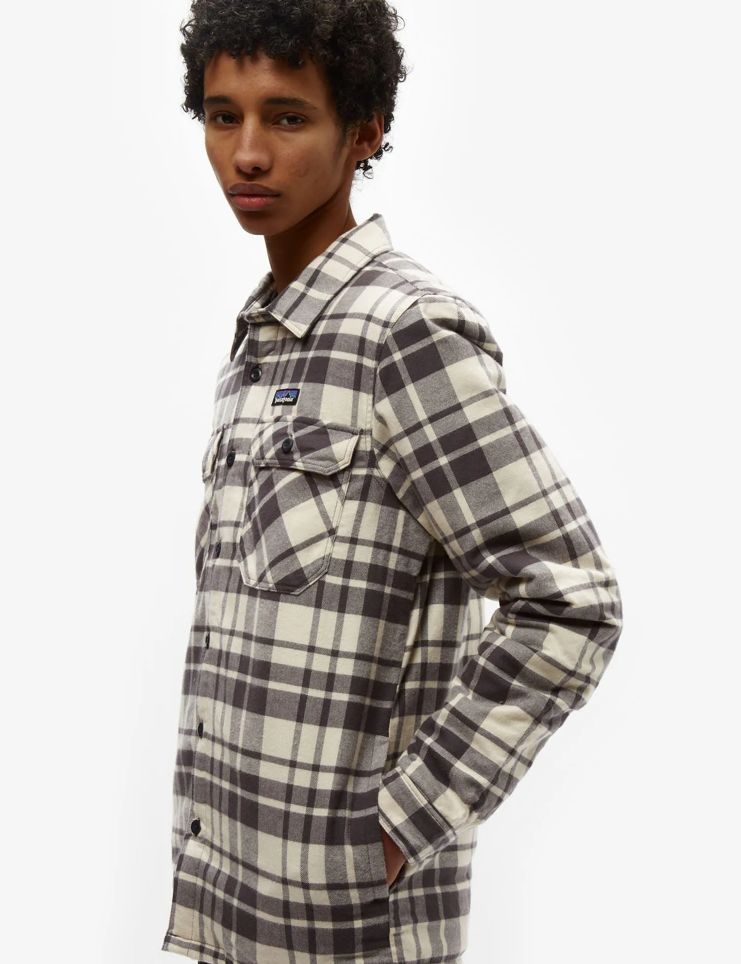 Limited Edition Patagonia Insulated Fjord Flannel Shirt Ice Caps - Smoulder Blue  Today Only!