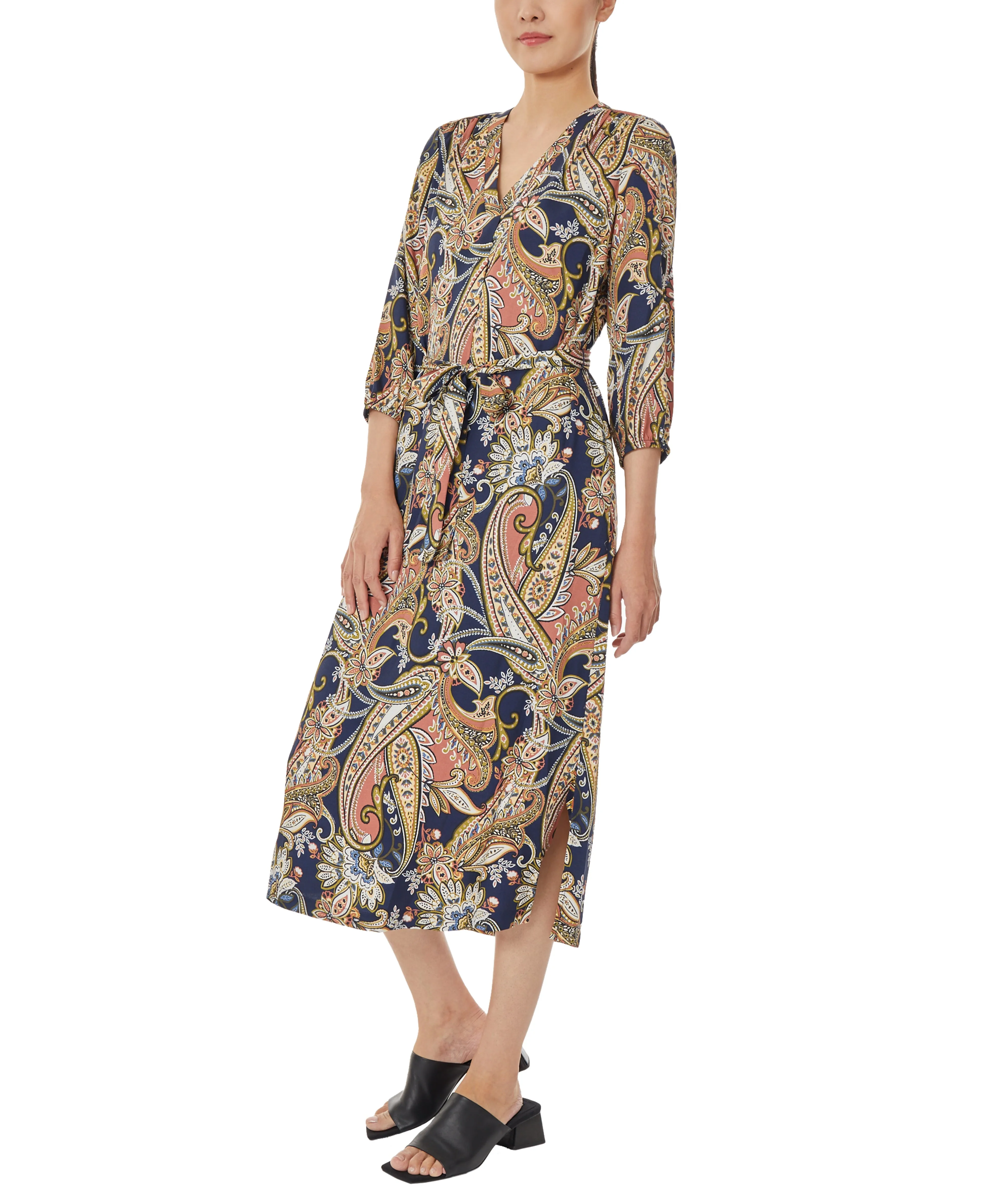 Limited Edition V-Neck Midi Dress with Tie Waist  Limited Stock!