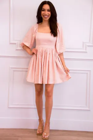 Lorella Babydoll Dress: Pink