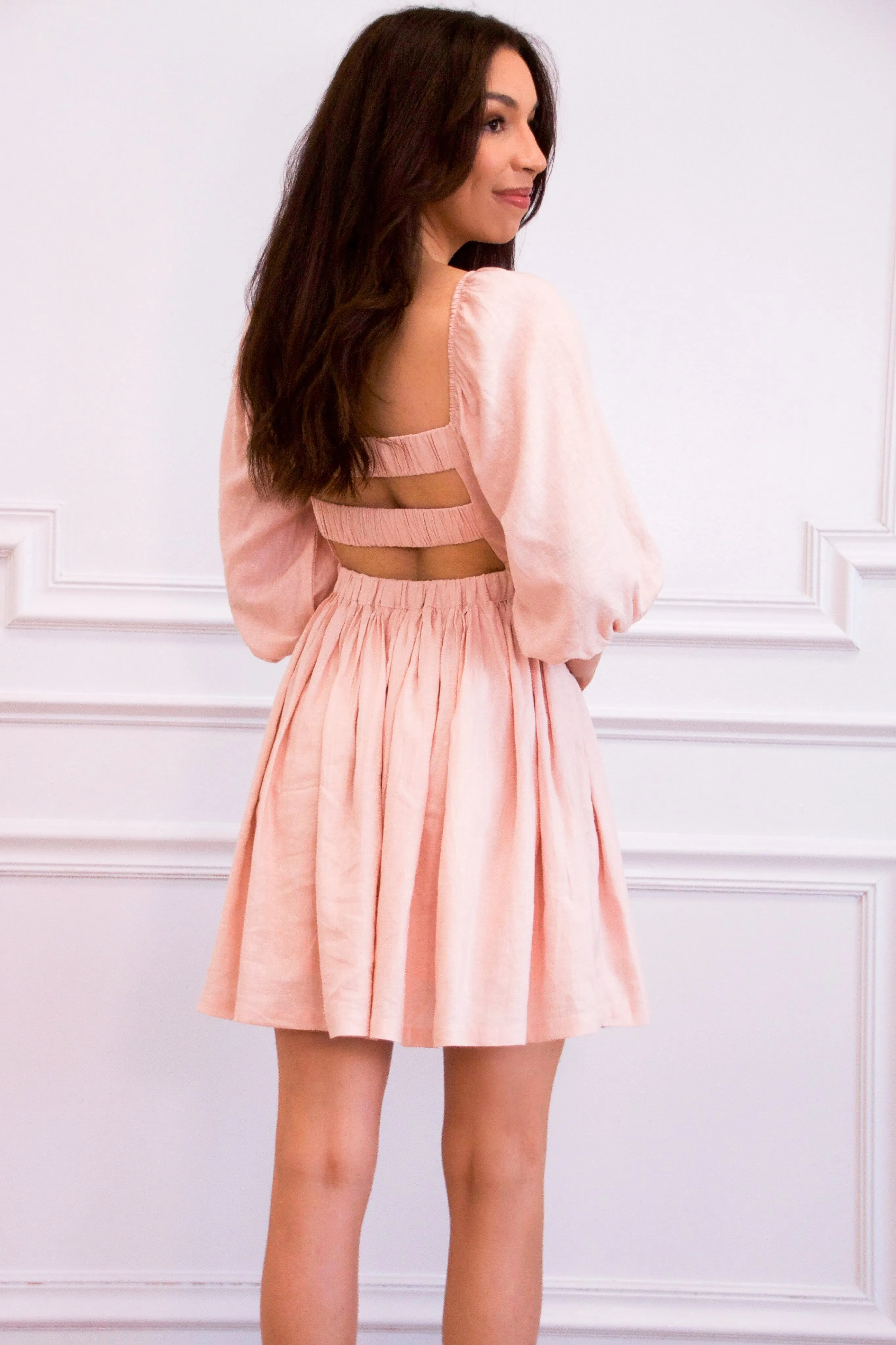 Lorella Babydoll Dress: Pink