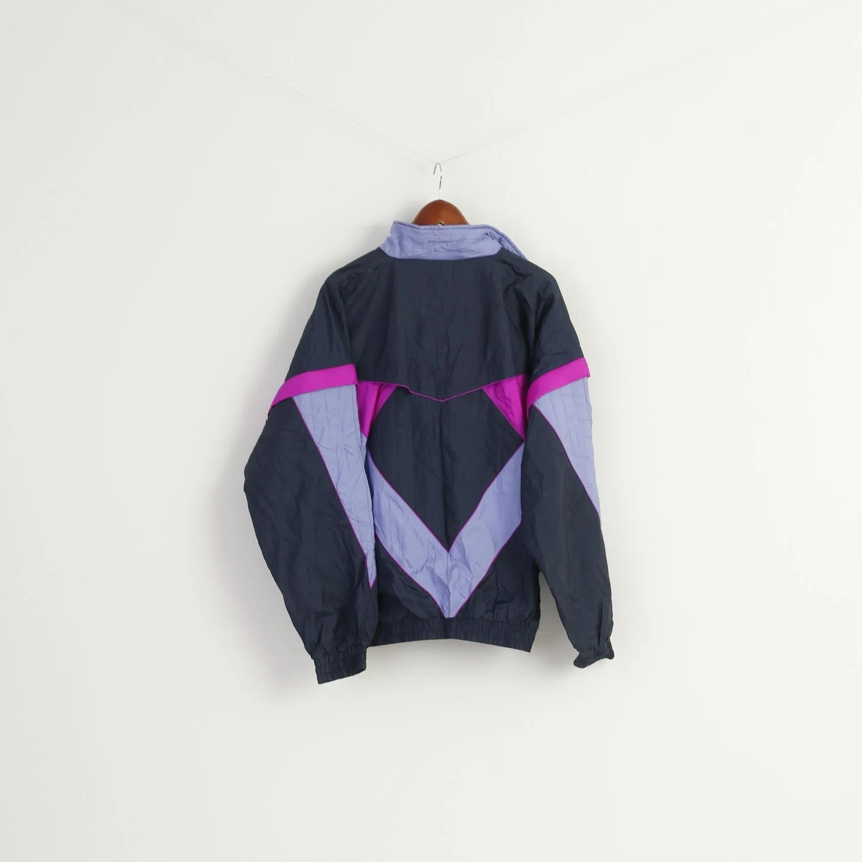 Lucky Line Men XL Jacket Purple Shiny Vintage Sportswear Removable Sleeve Top