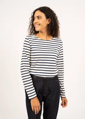 Marinire Minquidame - coupe droite, en coton lger (ECRU/MARINE)