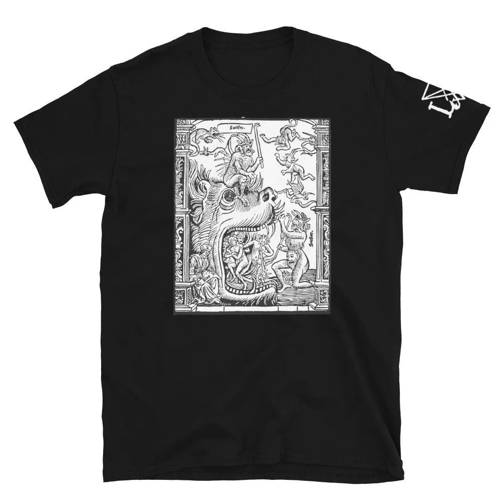 Medieval Lucifer and Satan before Hell Short sleeve t-shirt