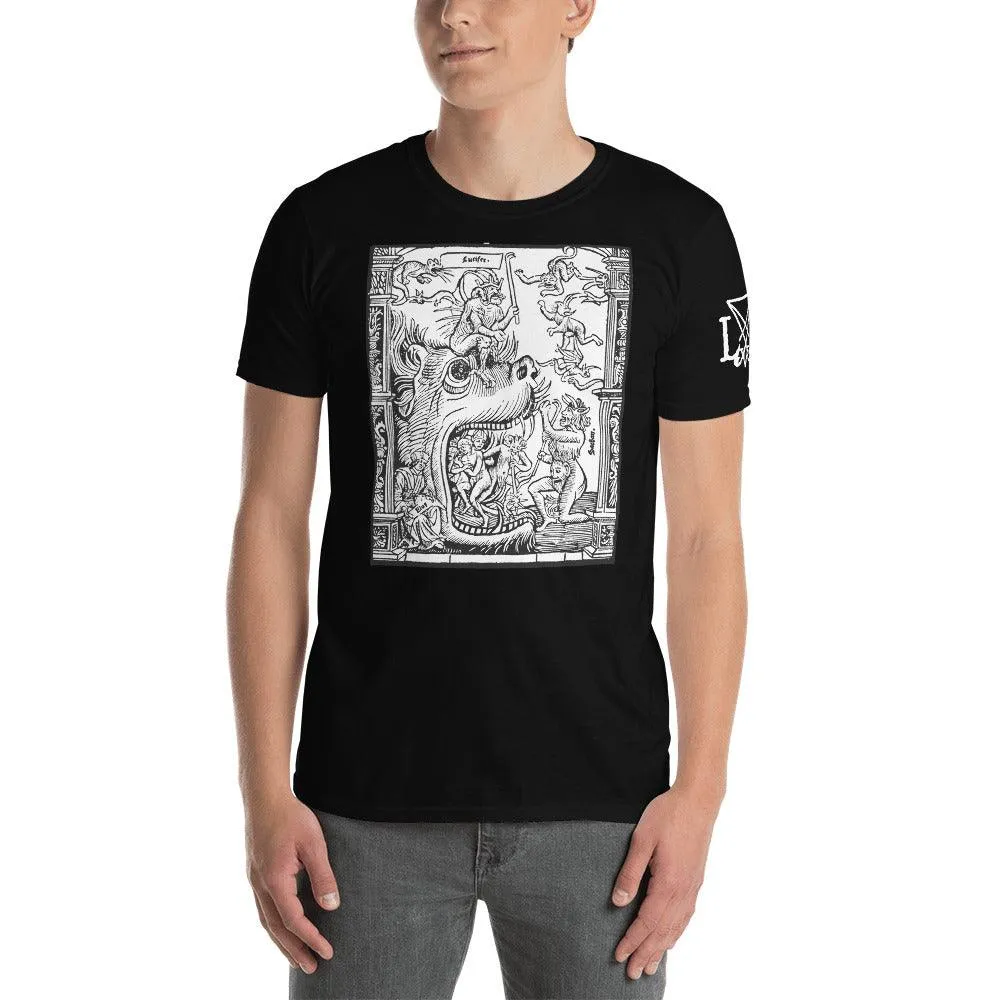 Medieval Lucifer and Satan before Hell Short sleeve t-shirt