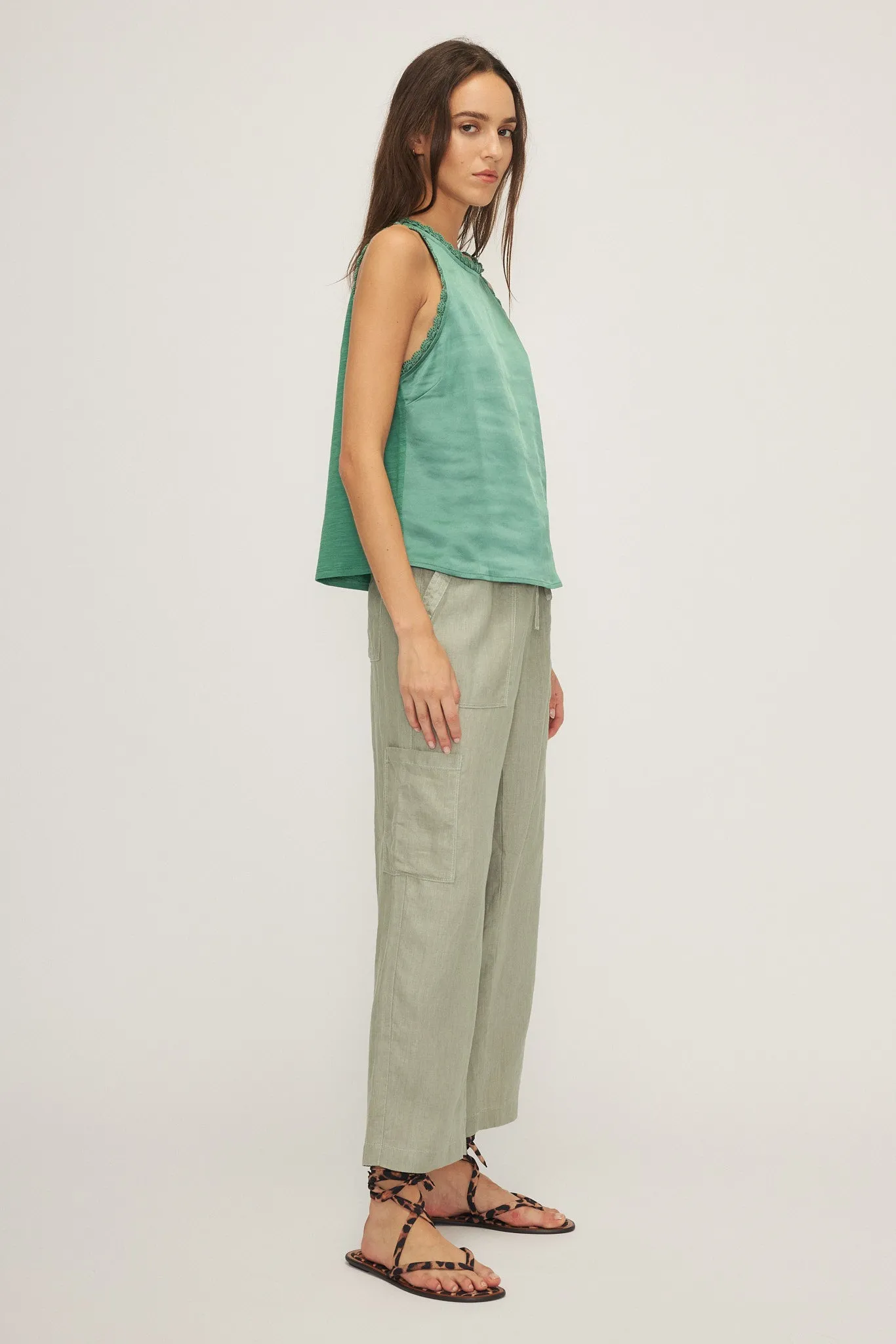 MELISSA NEPTON - KELSI SLEEVELESS TOP - JUNGLE GREEN - SS25