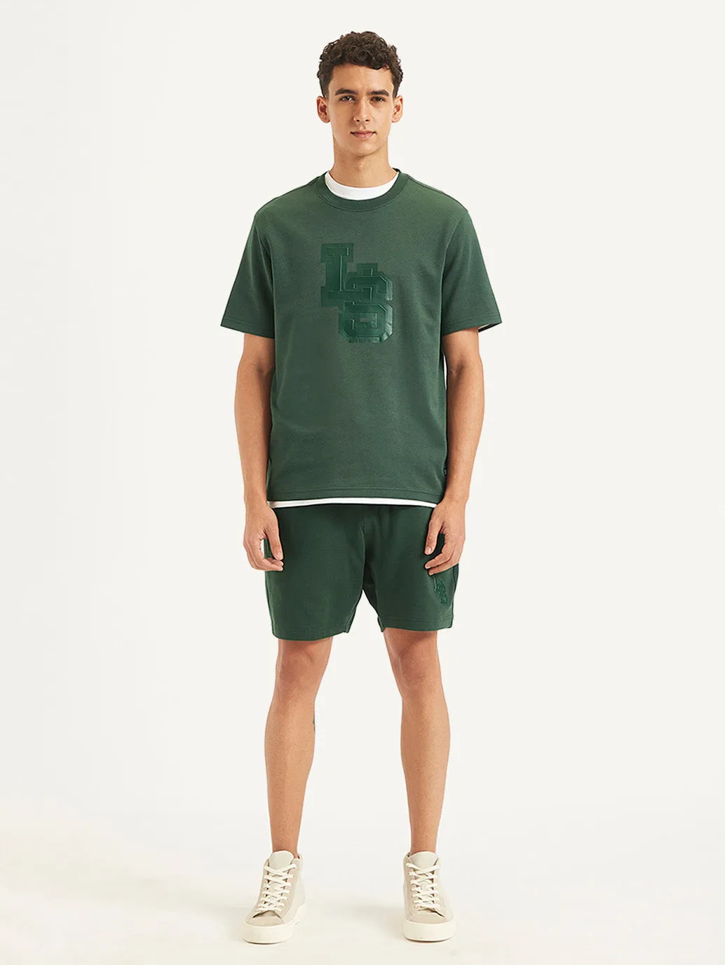 Men's Typographic Print Crew Neck T-shirt LEVI'S