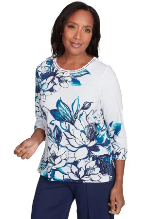 Nantucket Lattice Neck Knit Top