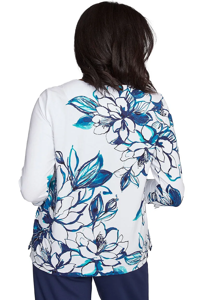 Nantucket Lattice Neck Knit Top