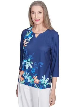 Nantucket Lilies Beaded Neck Top