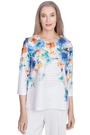 Nantucket Watercolor Ribbed Top