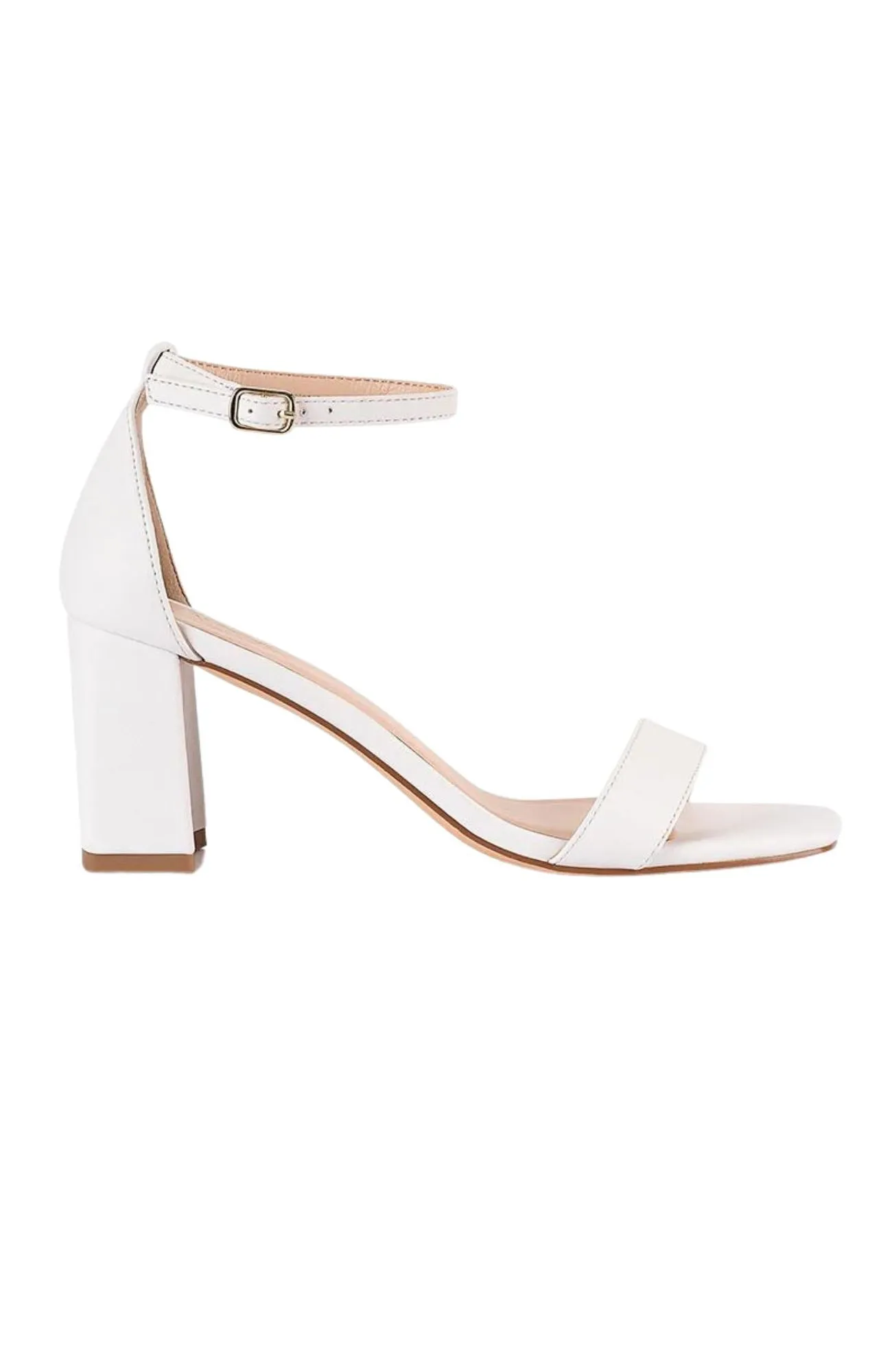 Neeka Block Heel Sandal White