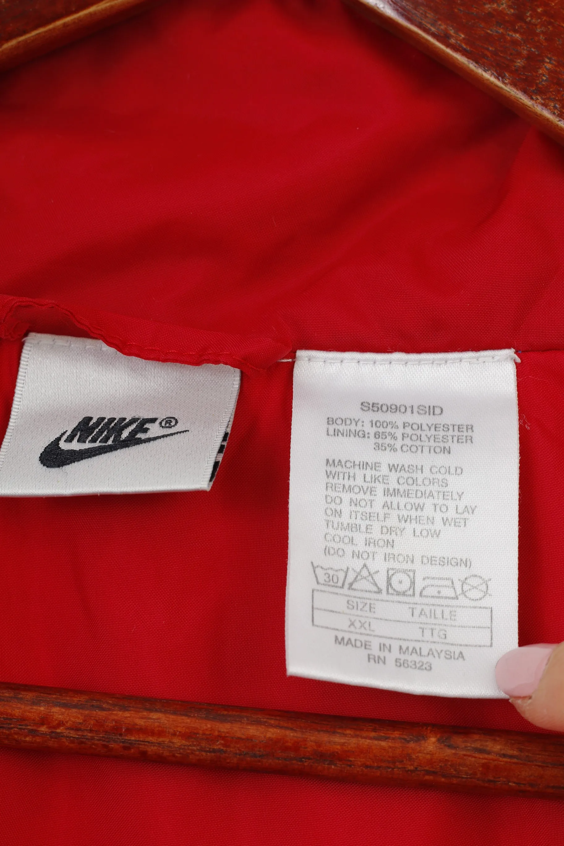 Nike Men XXL Jacket Blue Vintage 90s Full Zipper Sportswear Oldschool Bomber Top