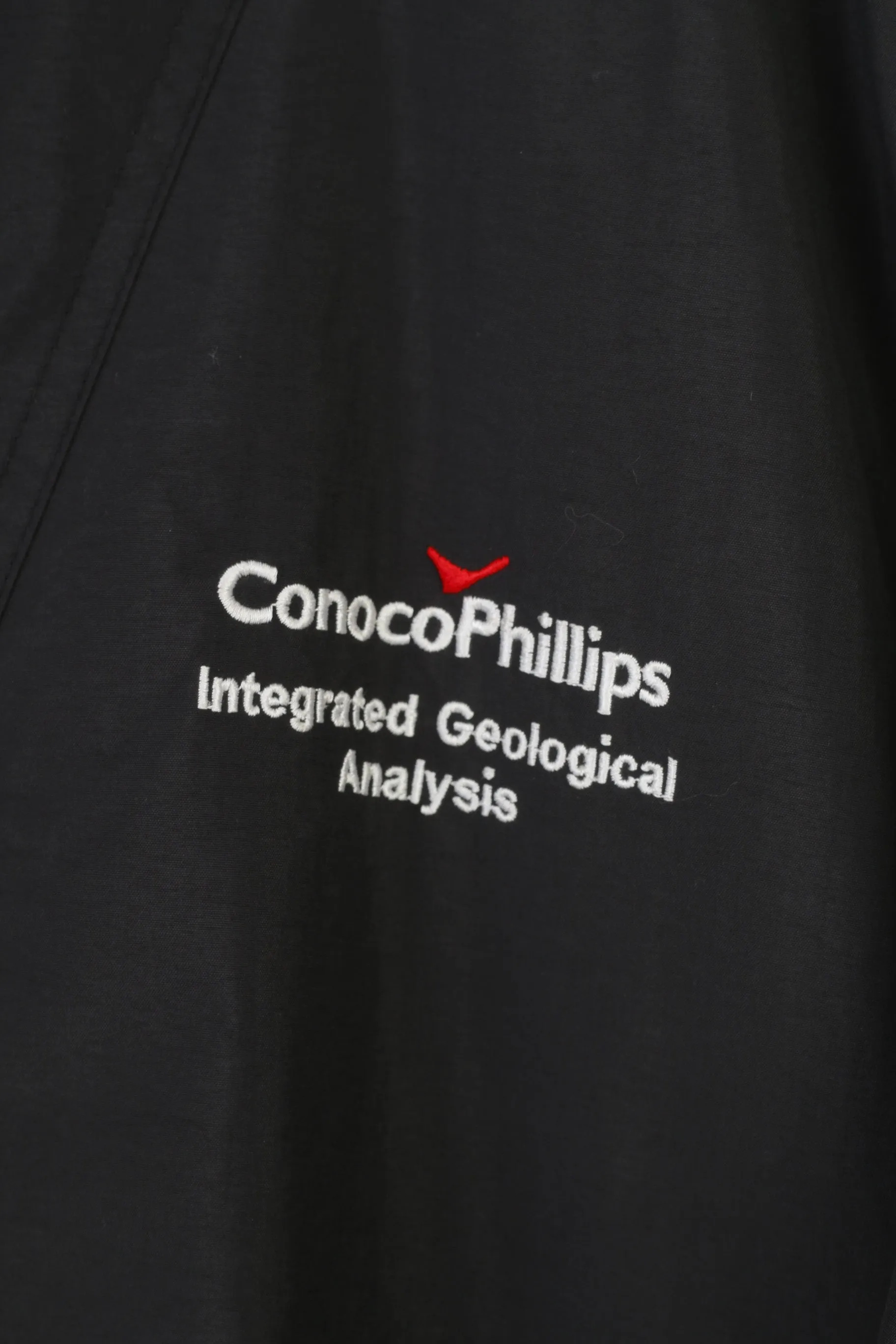 North End Men L Jacket Full Zipper Black Waterproof ConocoPhilips Vintage Detachable Sleeves Top