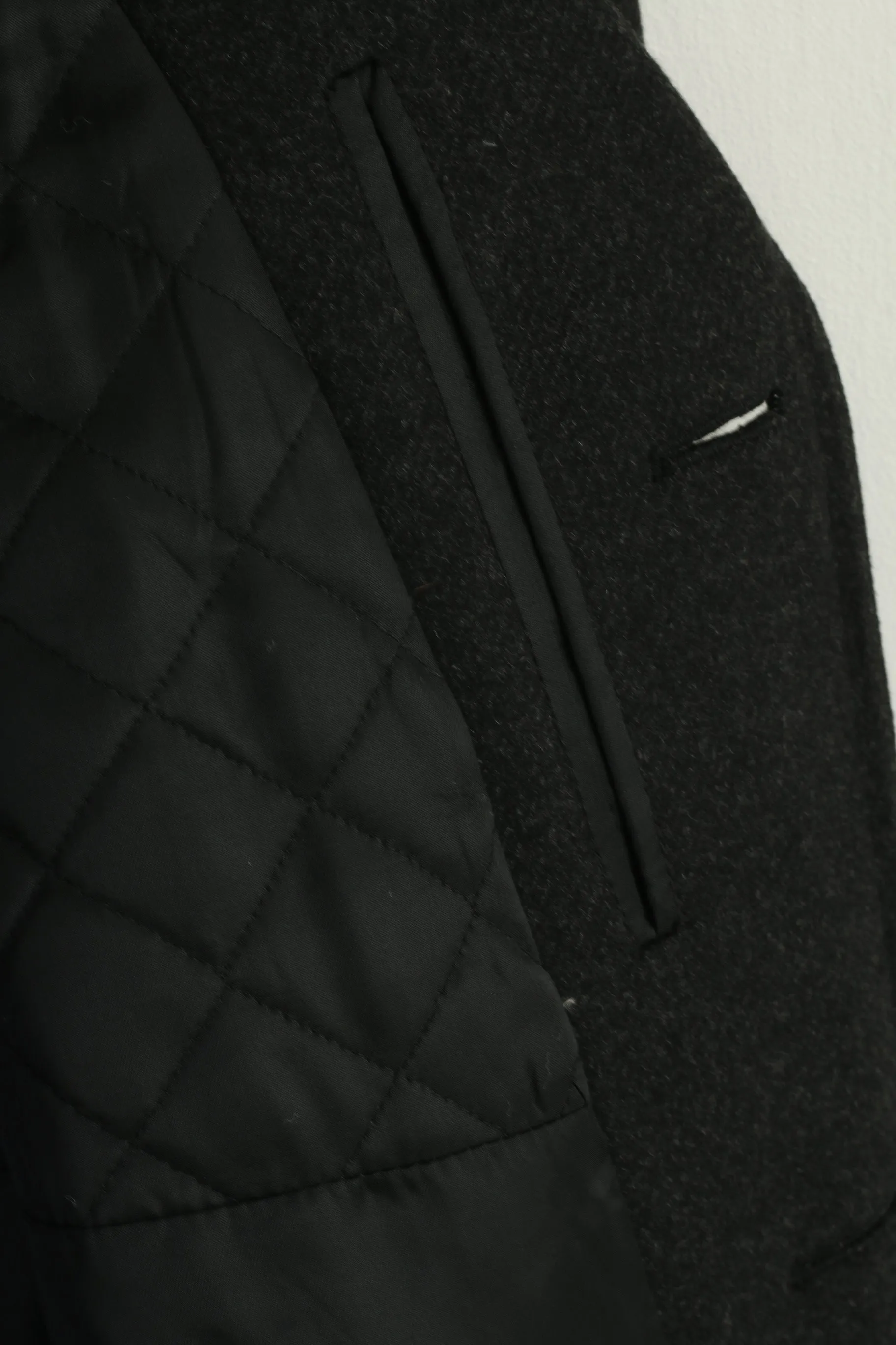 Norwind Men M Coat Charcoal Wool Made in Norway Classic Single Breasted Top