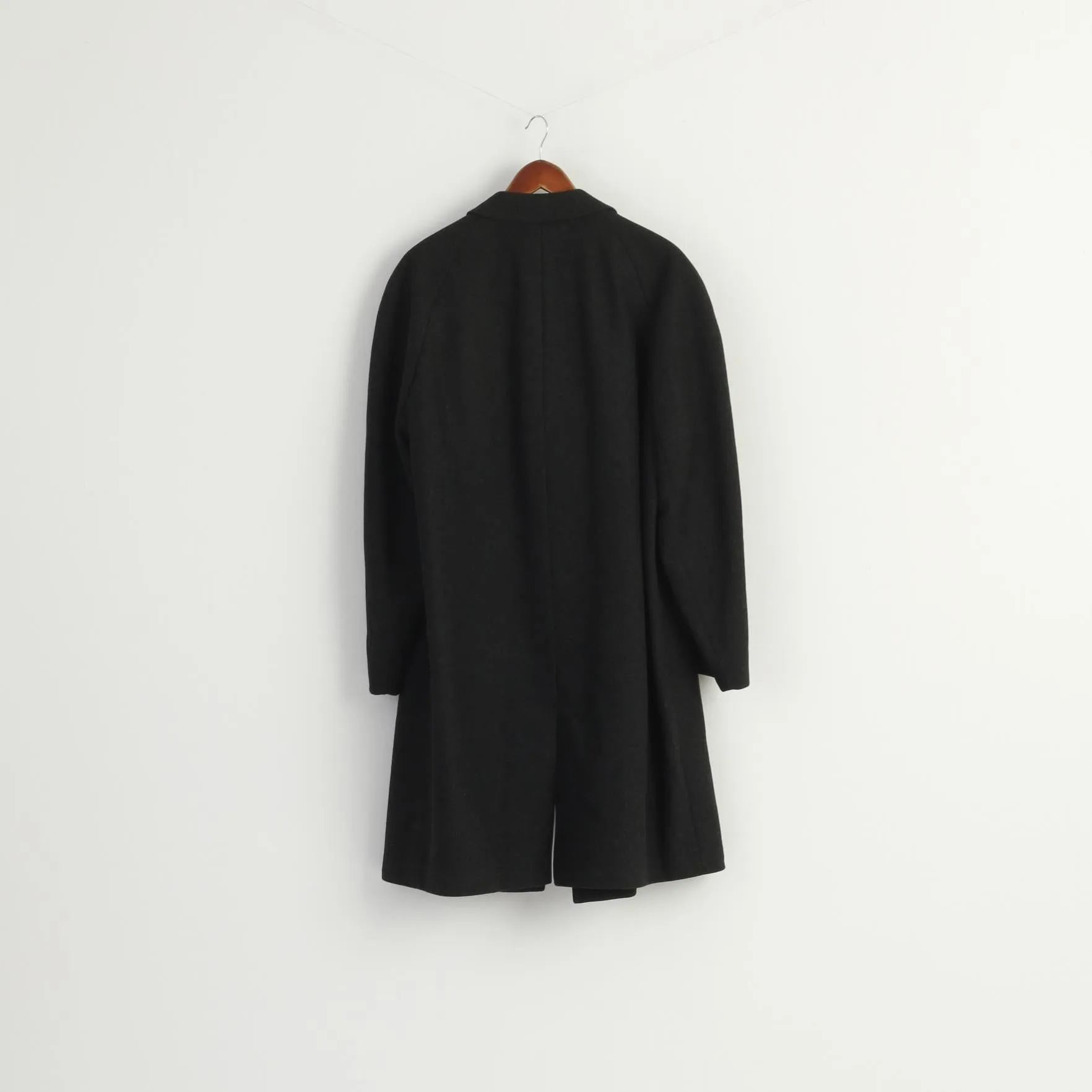 Norwind Men M Coat Charcoal Wool Made in Norway Classic Single Breasted Top