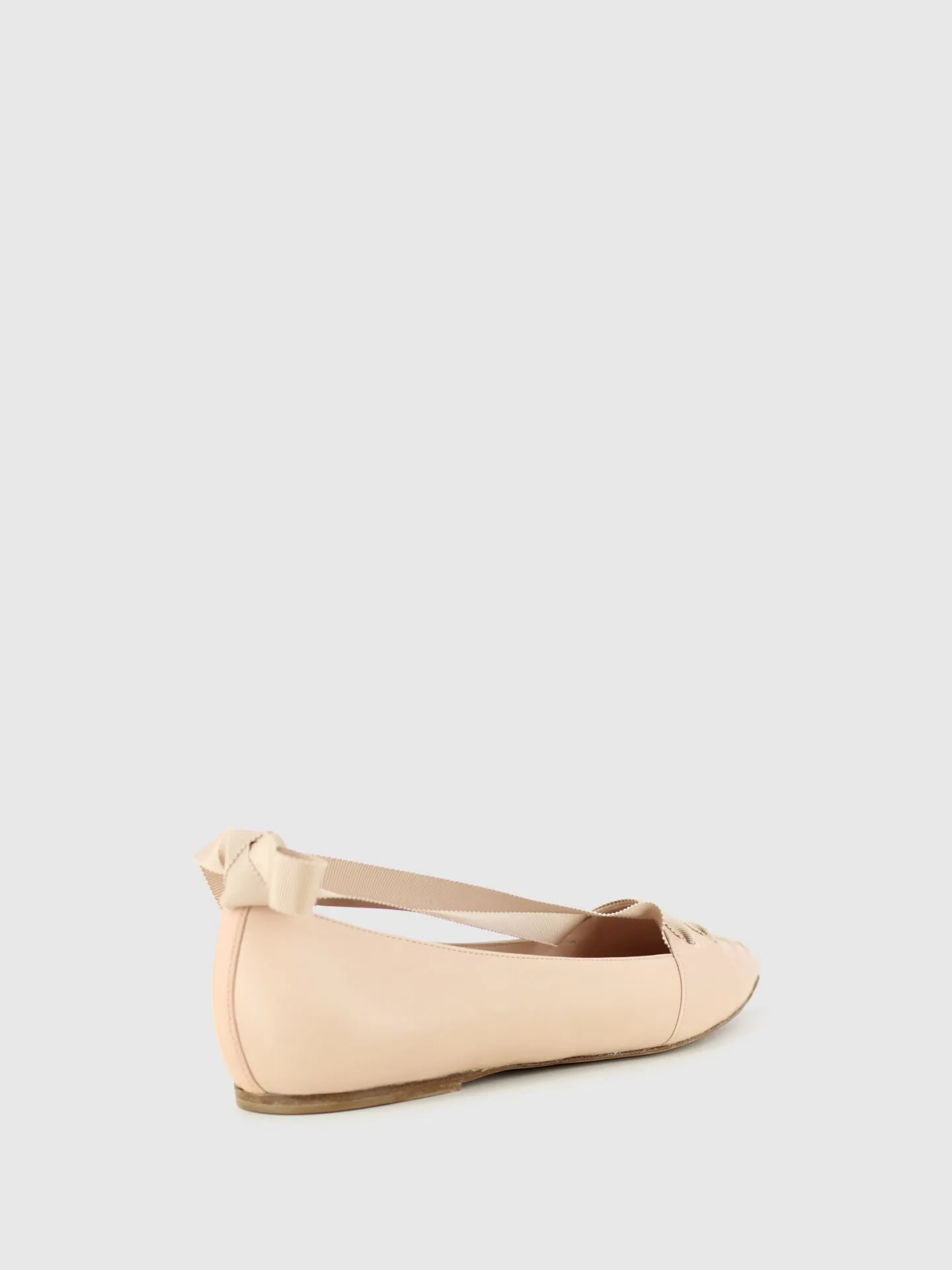Nude Lace-up Ballerinas