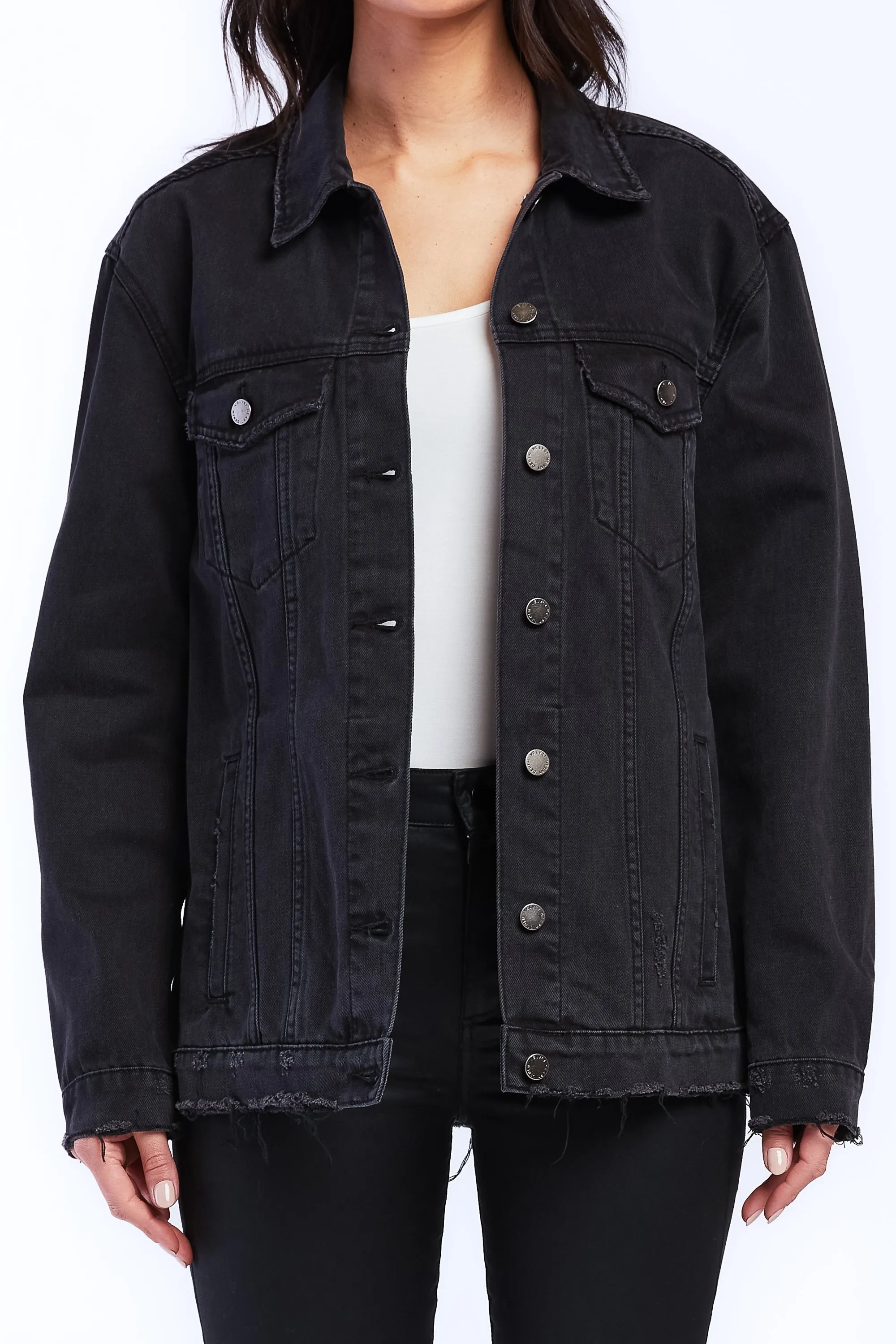 Premium Quality Jimmy Long Sleeve Denim Jacket Raw Hem Details, Side Pockets  Almost Sold Out!