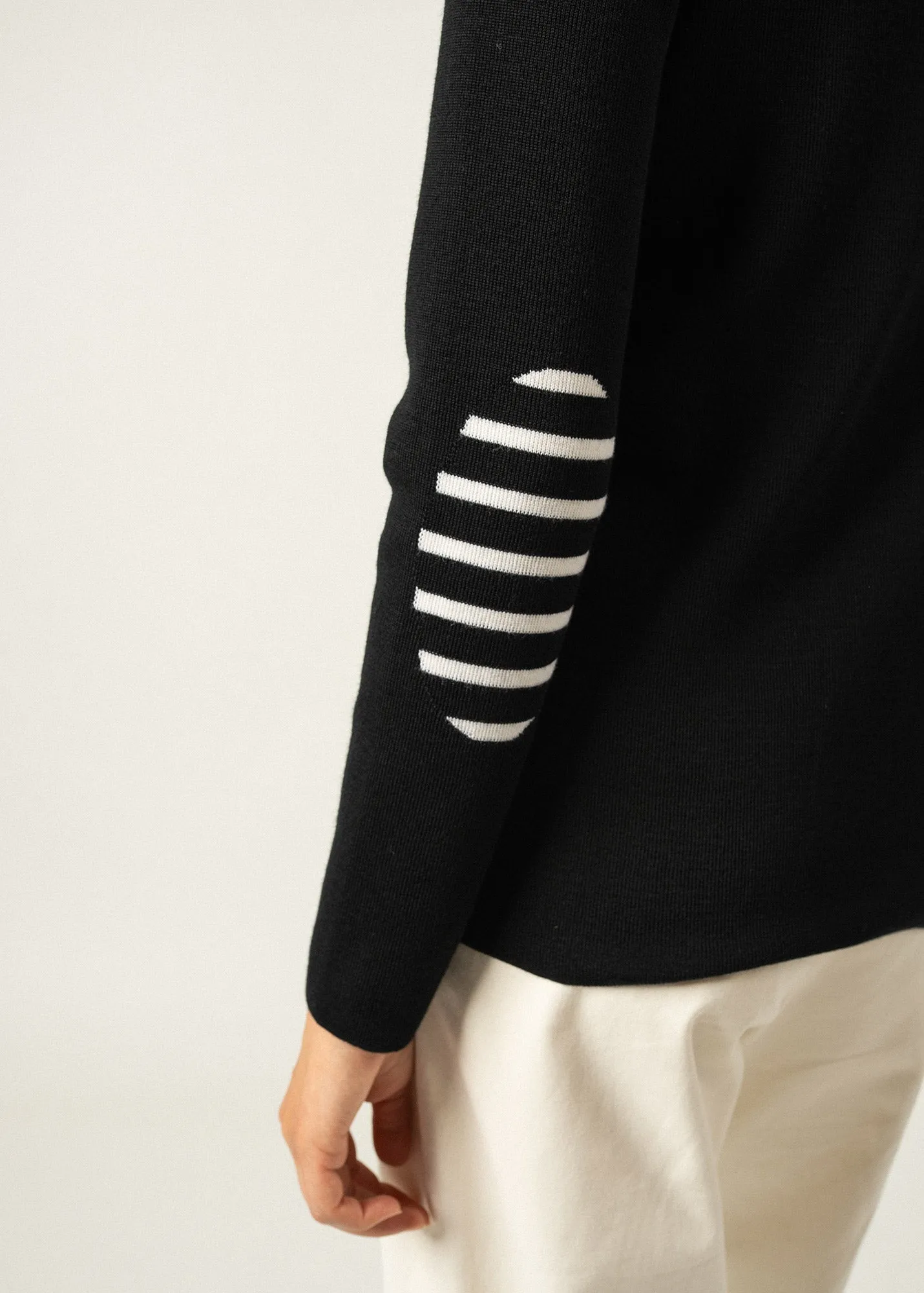 Pull marin uni Brganon - en laine (NOIR)