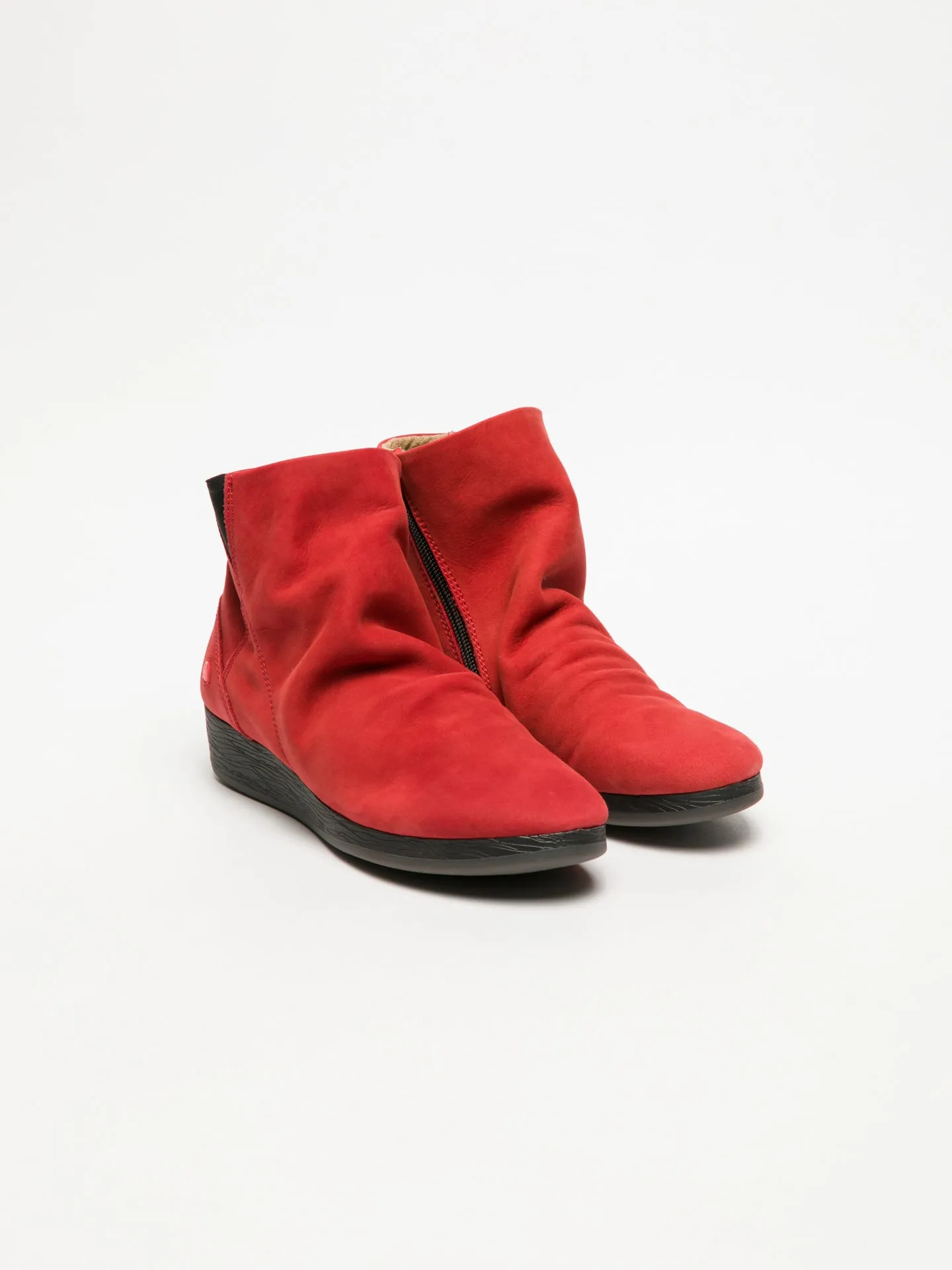 Red Wedge Ankle Boots