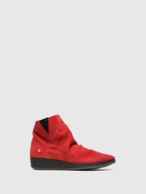 Red Wedge Ankle Boots