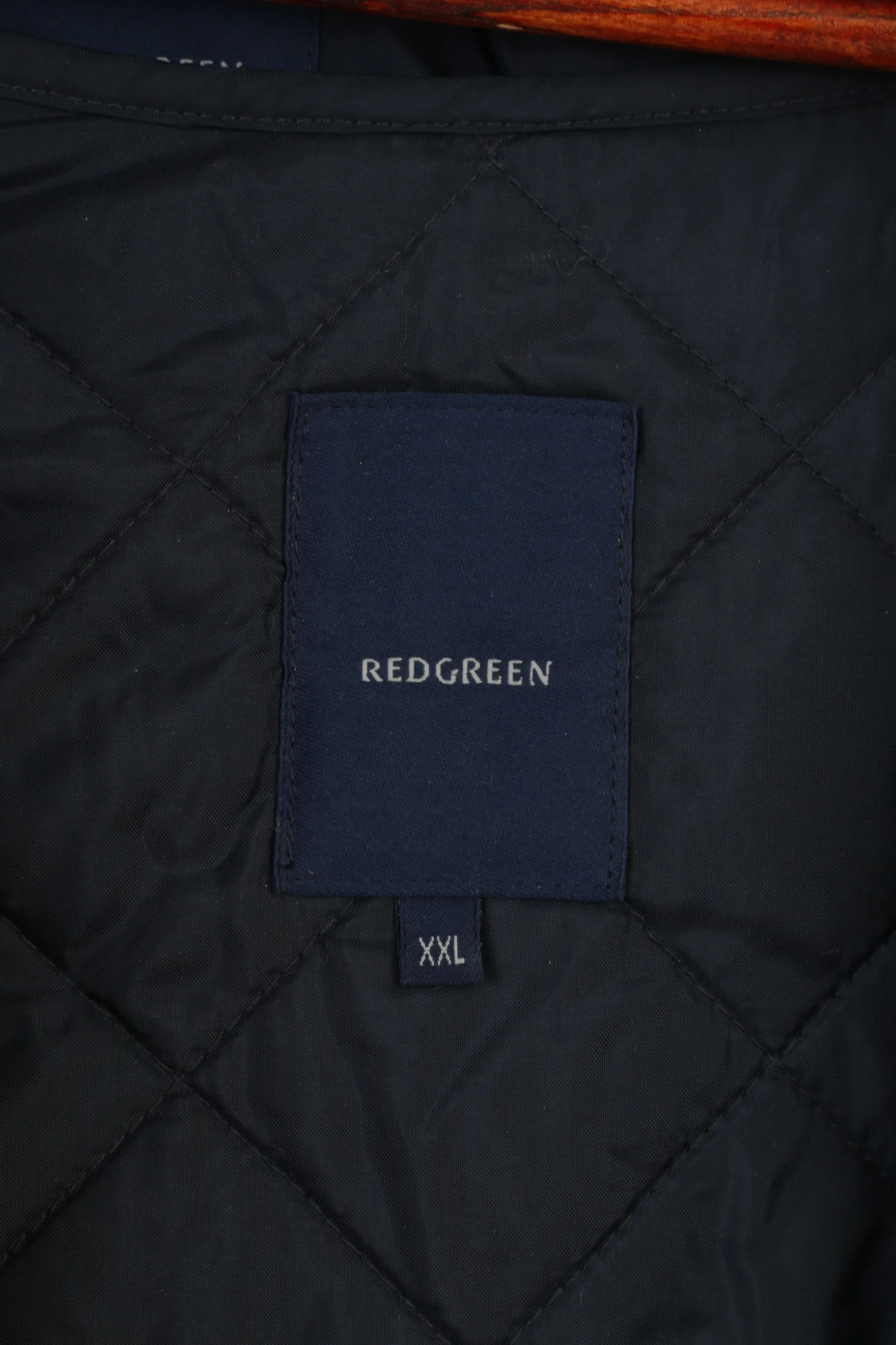 Redgreen Men XXL Jacket Khaki Nylon Cotton Blend Padded Full Zipper Removable Lining Vintage Top