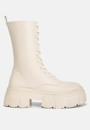 Reformation tatum faux leather combat chunky boots