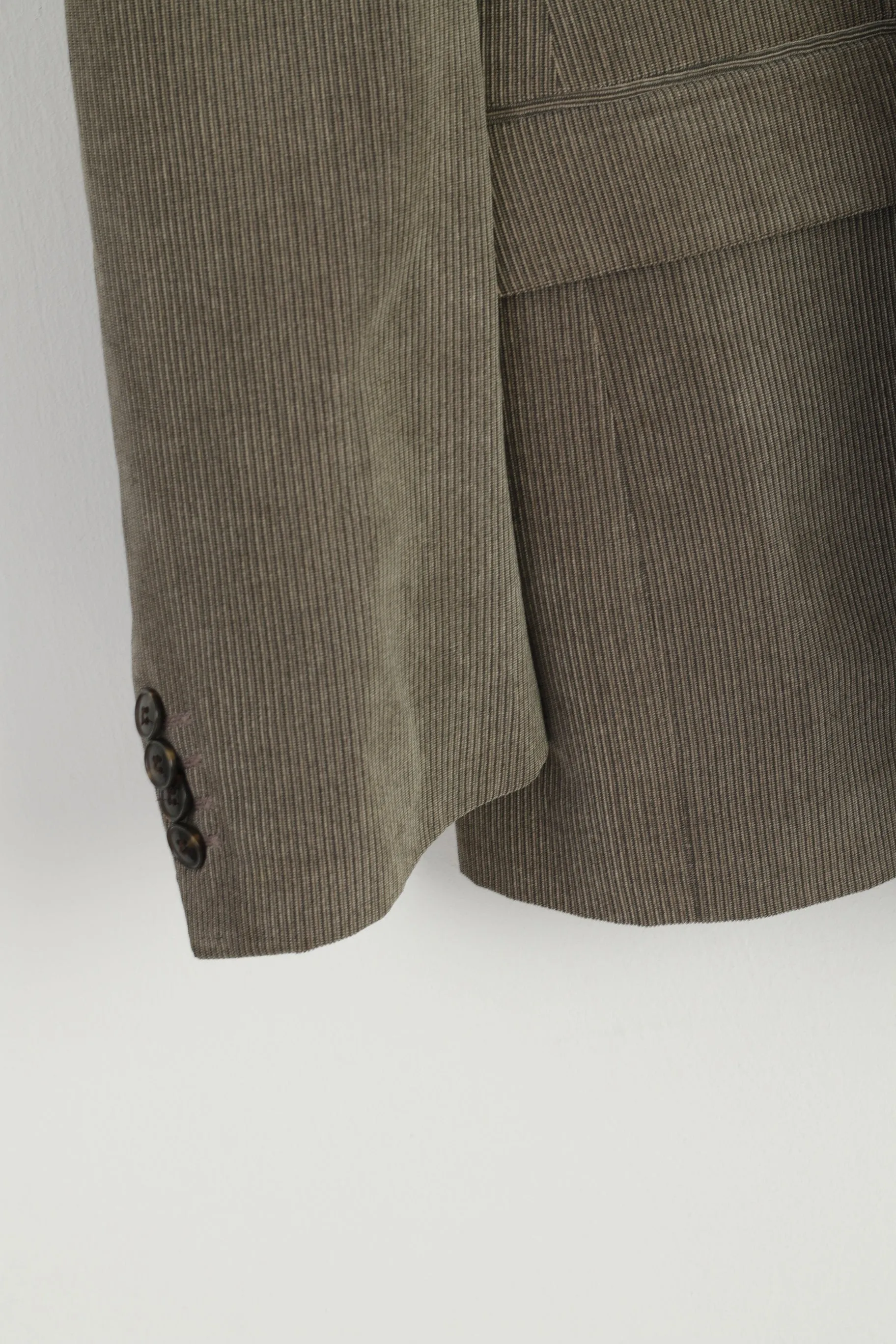 Renato Cavalli Men 54 44 Blazer Gray Striped Shiny Vintage Sport Single Breasted Jacket