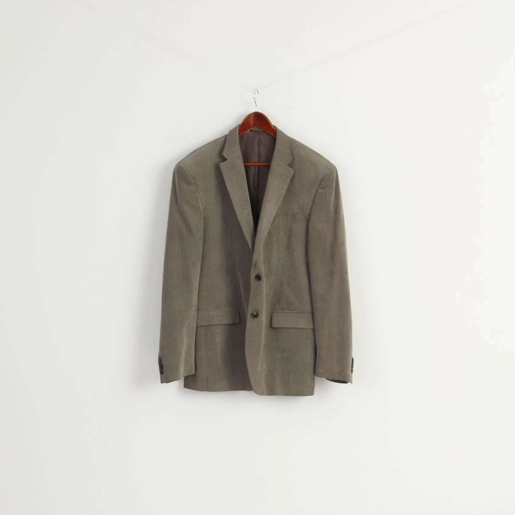 Renato Cavalli Men 54 44 Blazer Gray Striped Shiny Vintage Sport Single Breasted Jacket