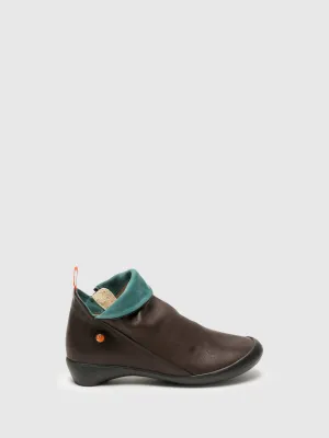 SaddleBrown Zip Up Ankle Boots