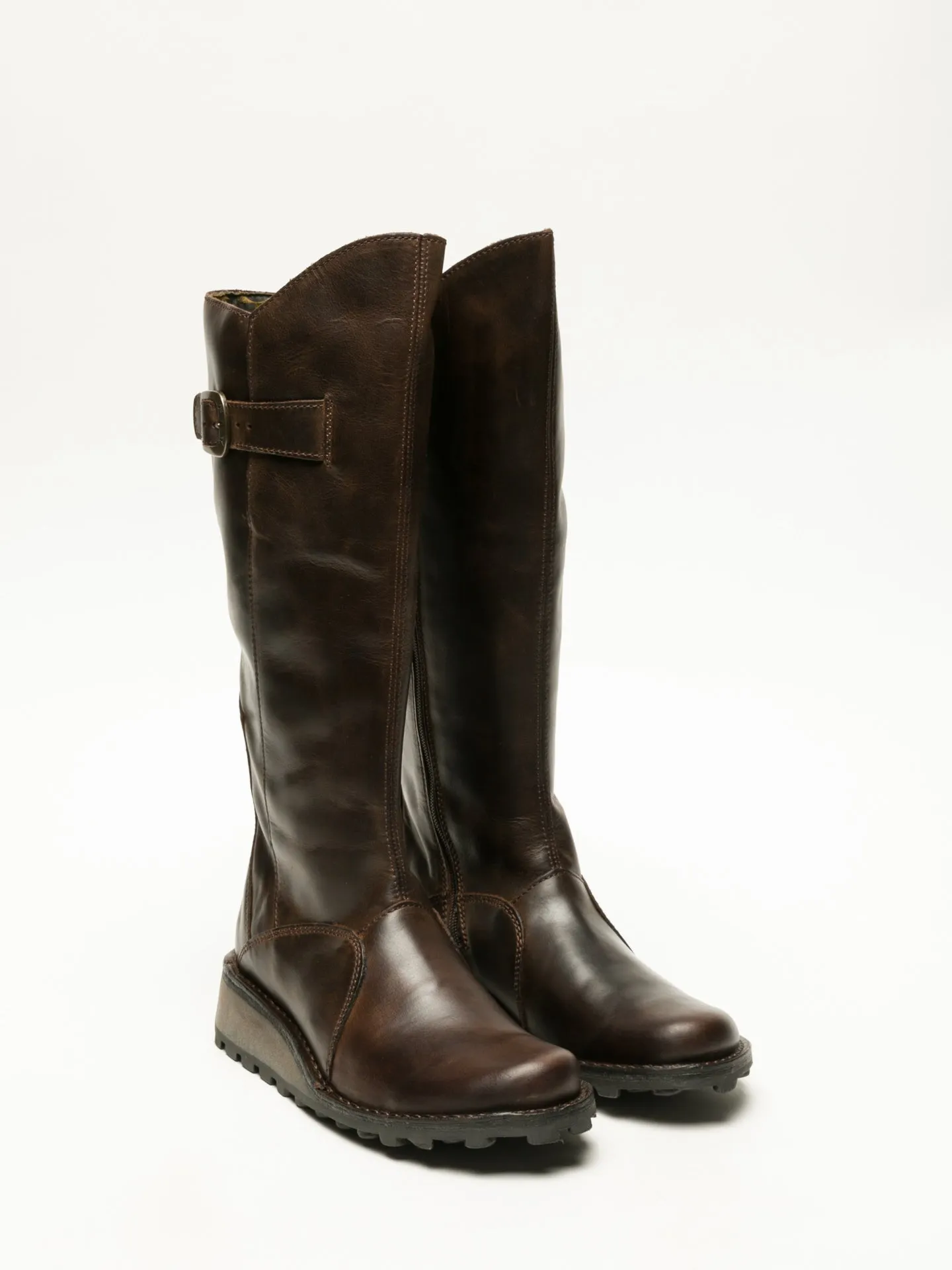 SaddleBrown Zip Up Boots