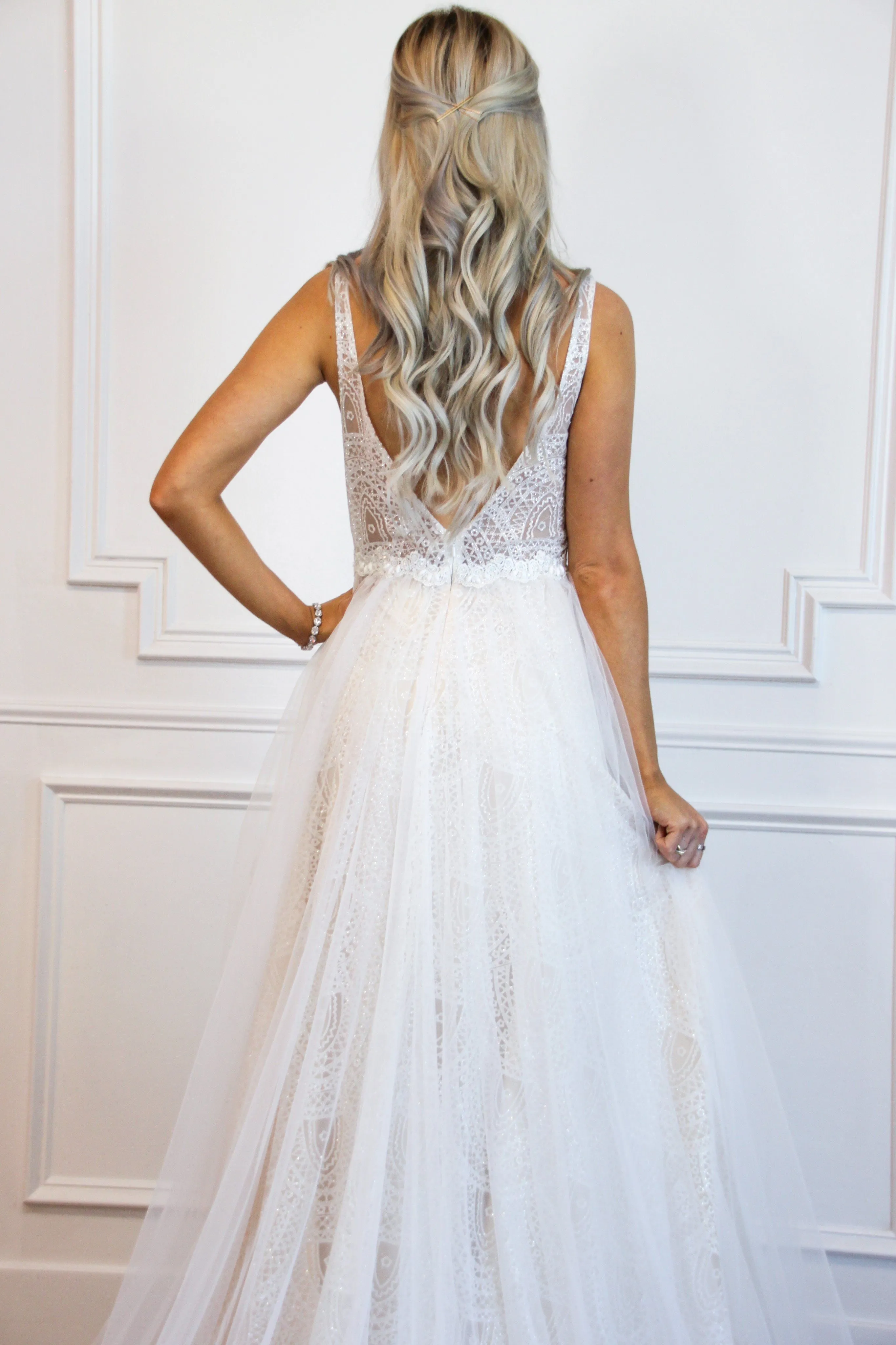 Say I Do Lace Wedding Dress: Ivory/Nude