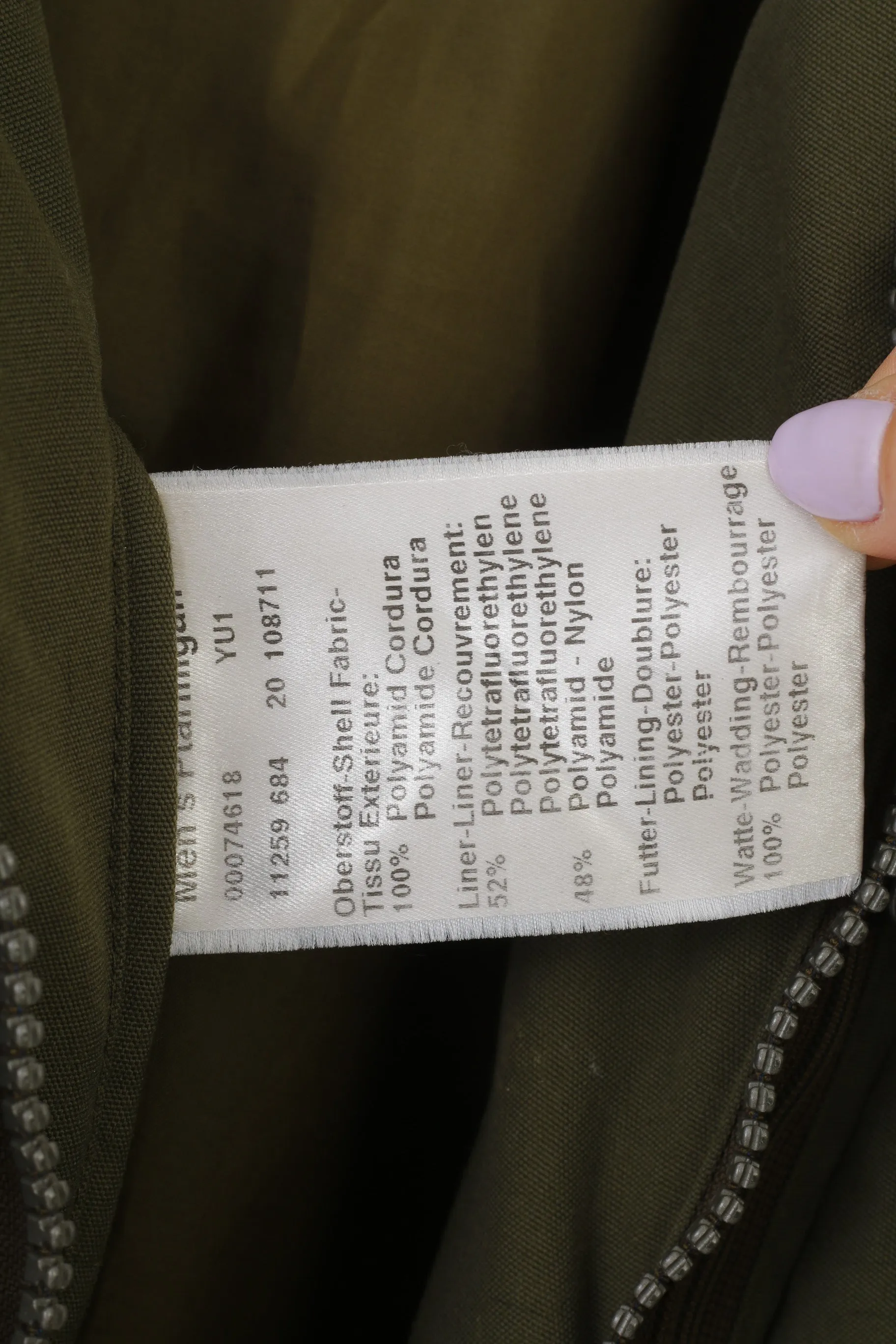 Schoffel Men 48 XXL Jacket Khaki Padded Hood Full Zipper Gore-Tex Polyamid Vintage Top