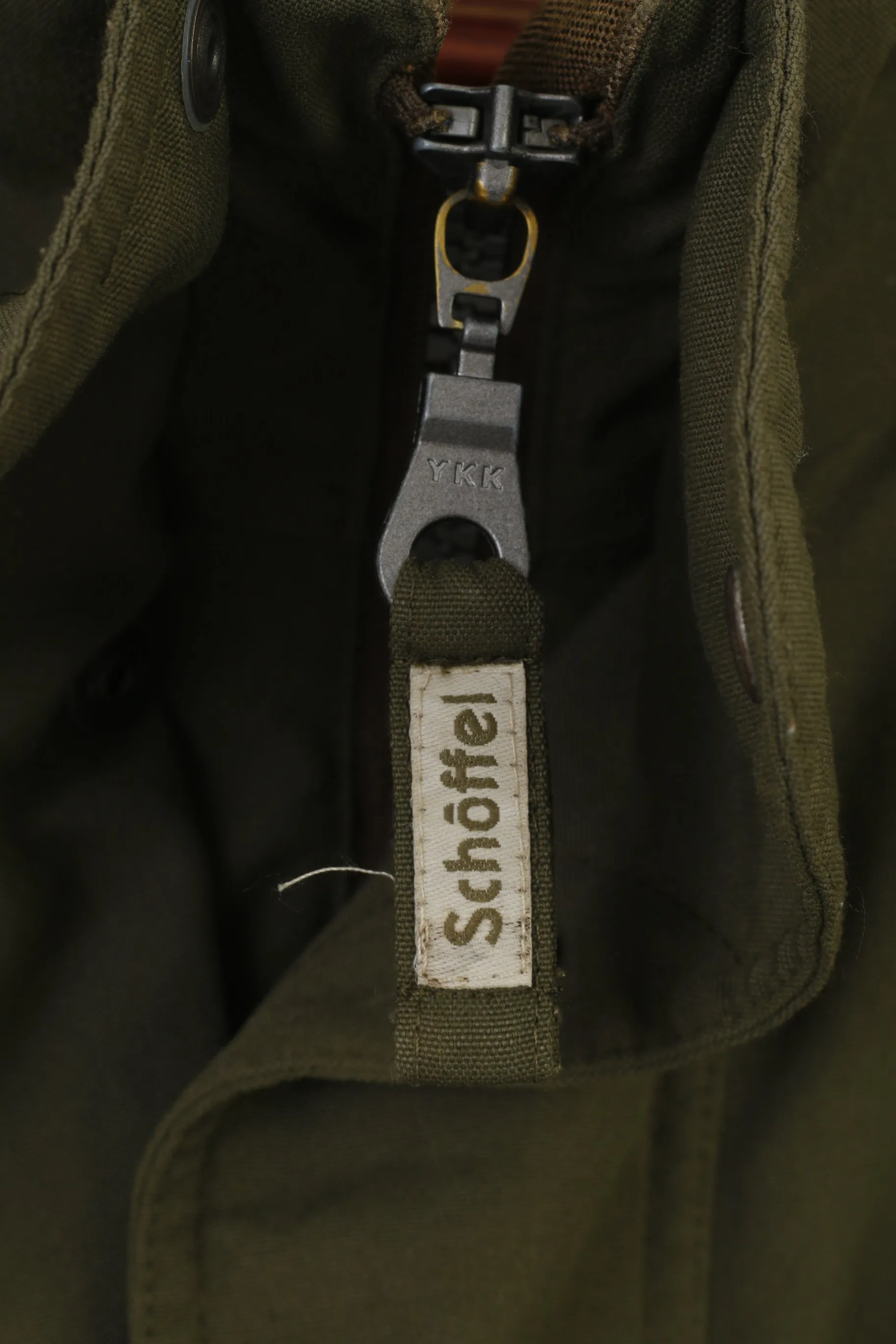 Schoffel Men 48 XXL Jacket Khaki Padded Hood Full Zipper Gore-Tex Polyamid Vintage Top