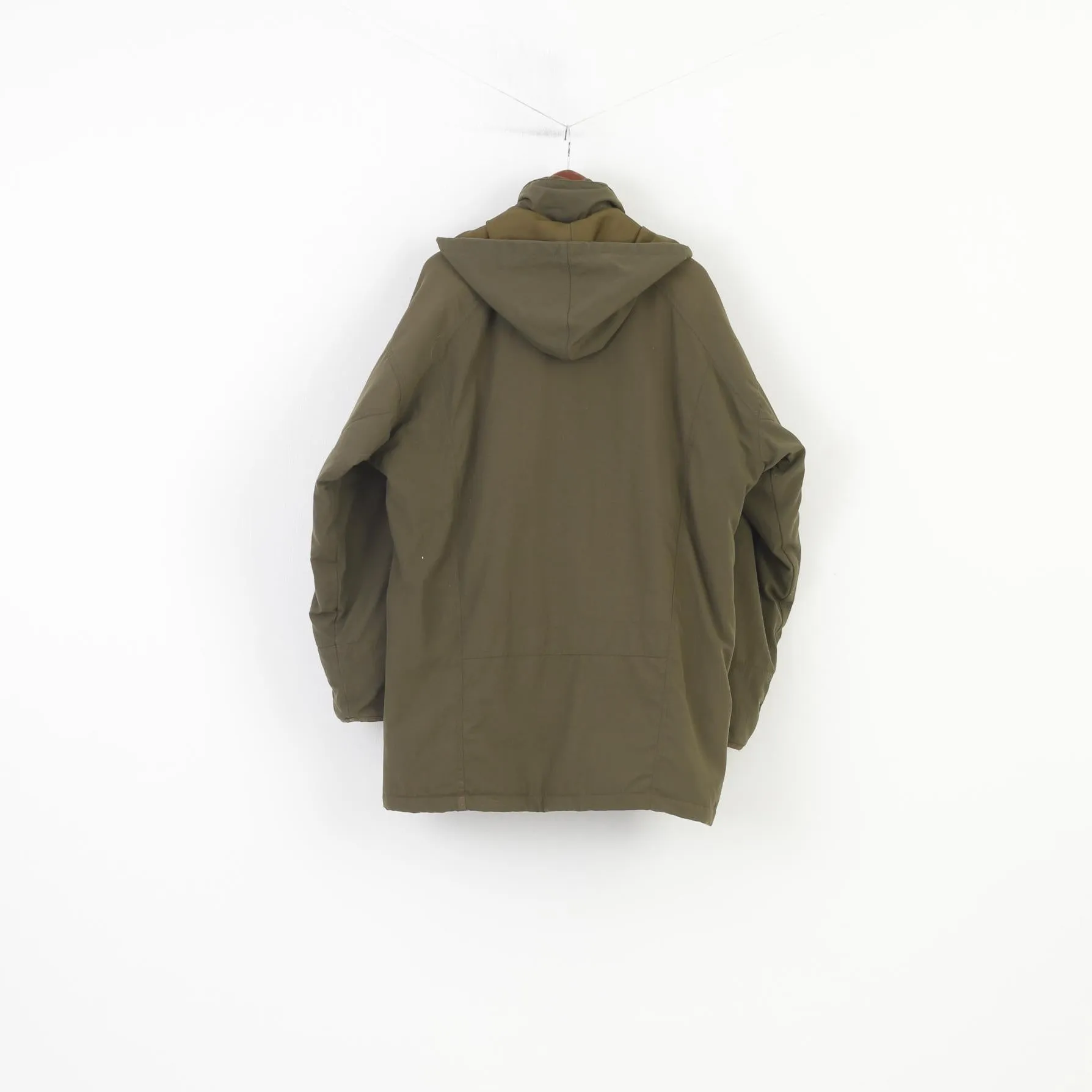 Schoffel Men 48 XXL Jacket Khaki Padded Hood Full Zipper Gore-Tex Polyamid Vintage Top