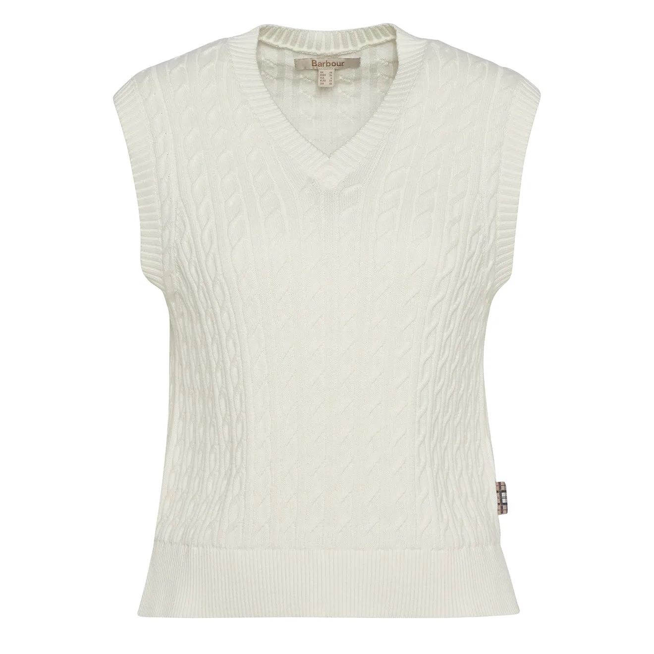 Selling Fast Barbour Womens Hartland Sleeveless Knitted Jumper Cloud  Almost Gone!