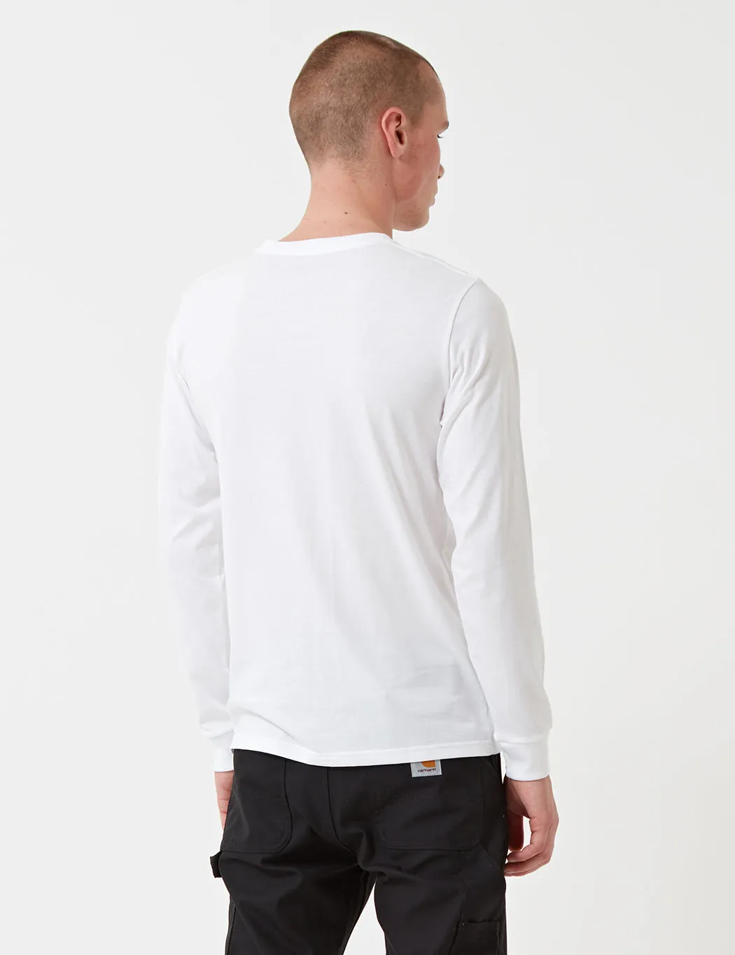 Selling Fast Carhartt-WIP Pocket Long Sleeve T-Shirt - White  Last Chance!