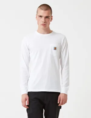 Selling Fast Carhartt-WIP Pocket Long Sleeve T-Shirt - White  Last Chance!