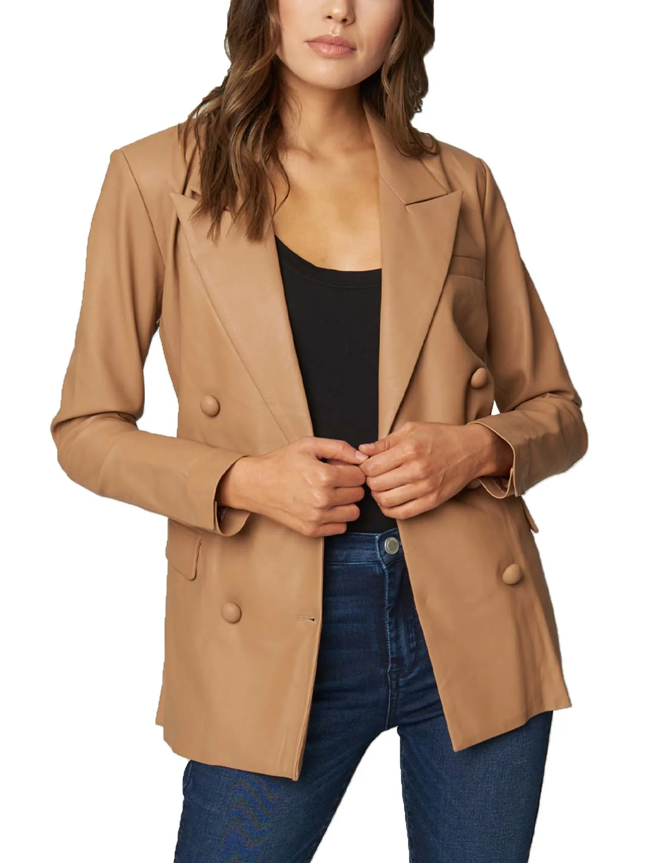 Selling Fast Sleek Vegan Leather Blazer  Almost Gone!