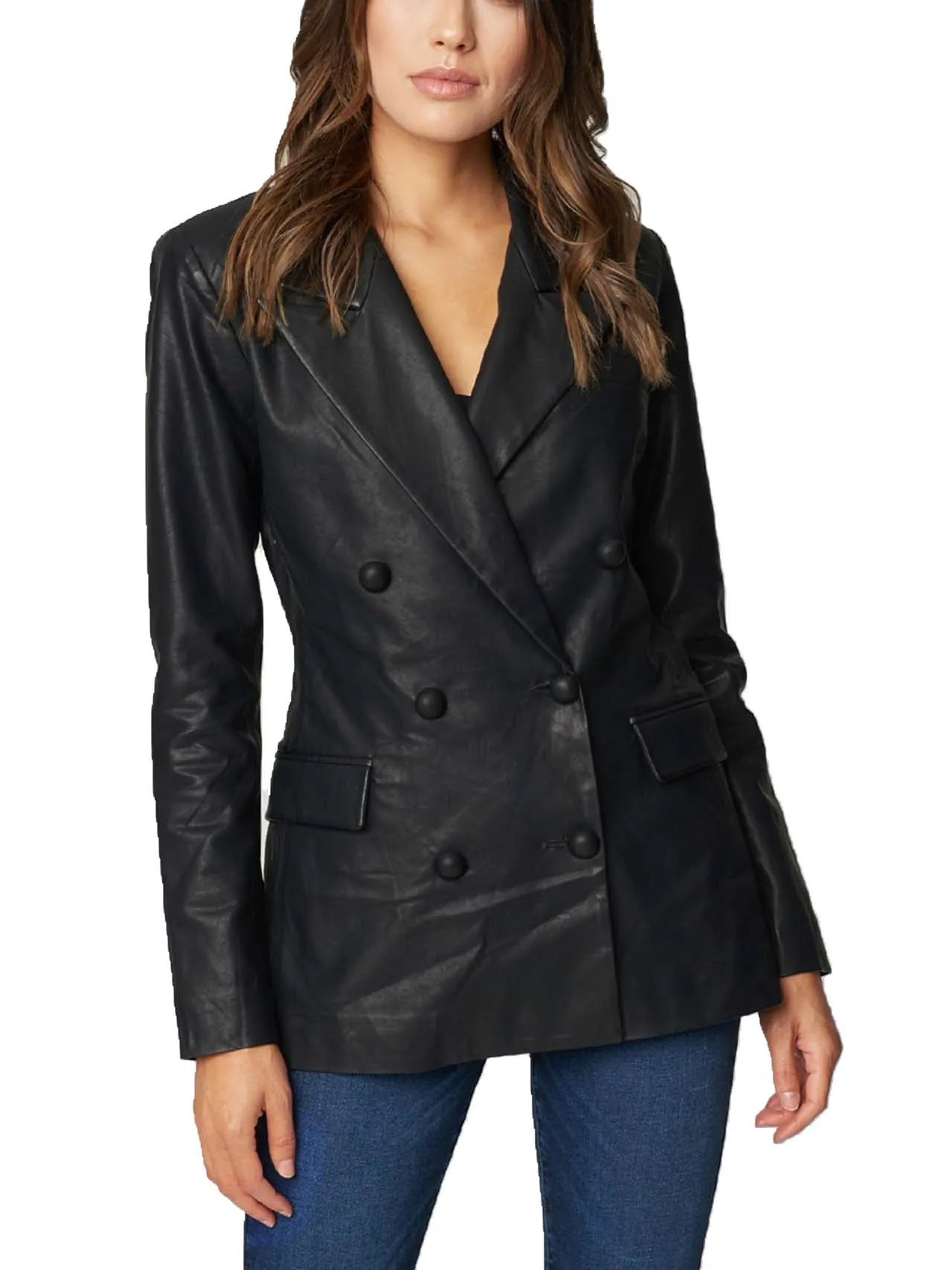 Selling Fast Sleek Vegan Leather Blazer  Almost Gone!