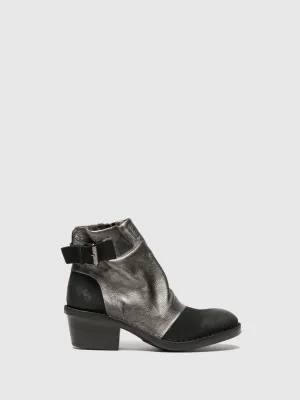 Silver Buckle Ankle Boots