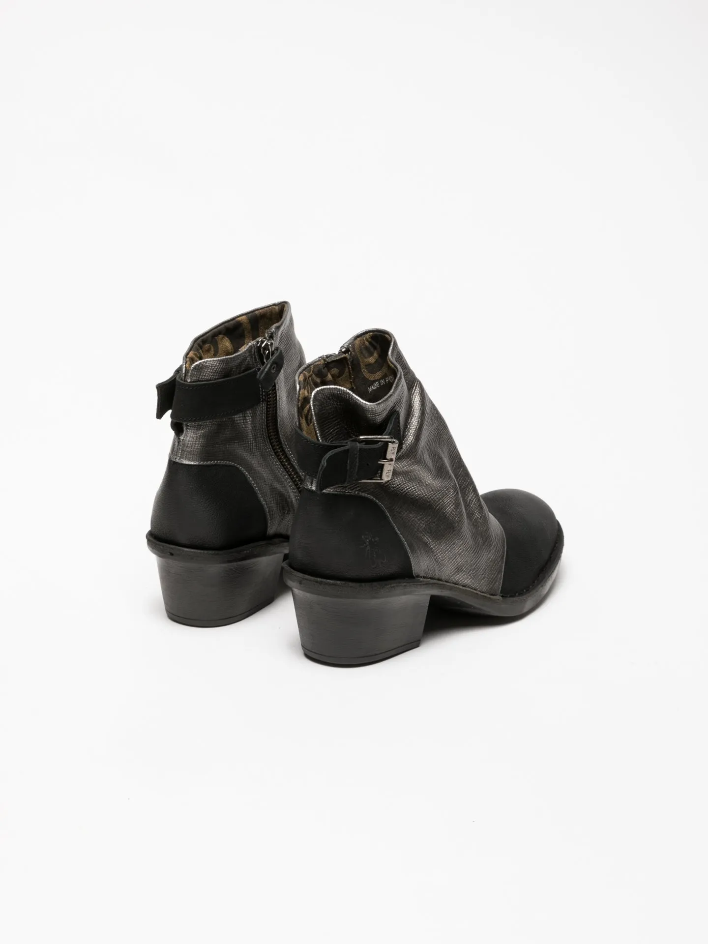 Silver Buckle Ankle Boots