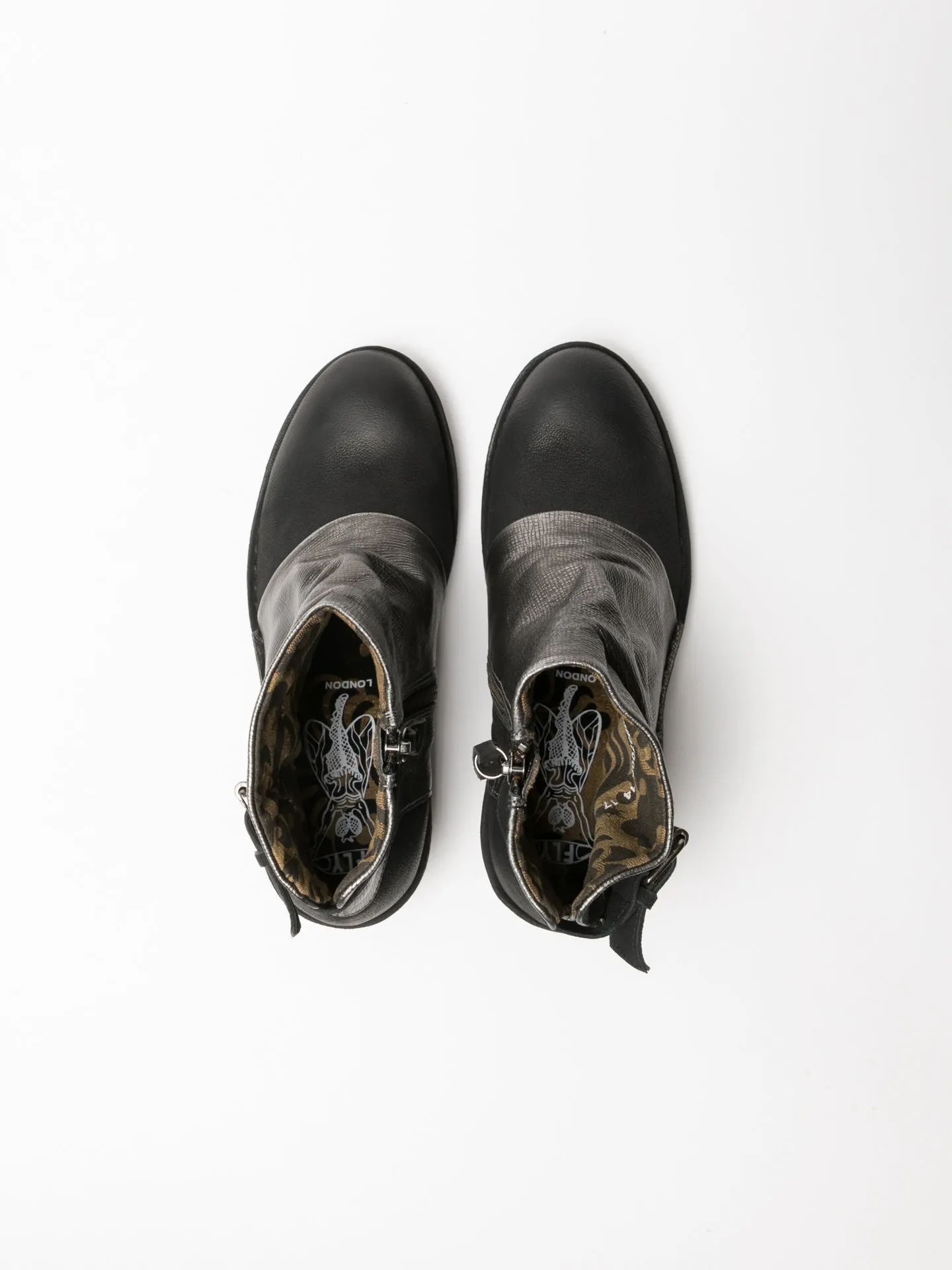 Silver Buckle Ankle Boots
