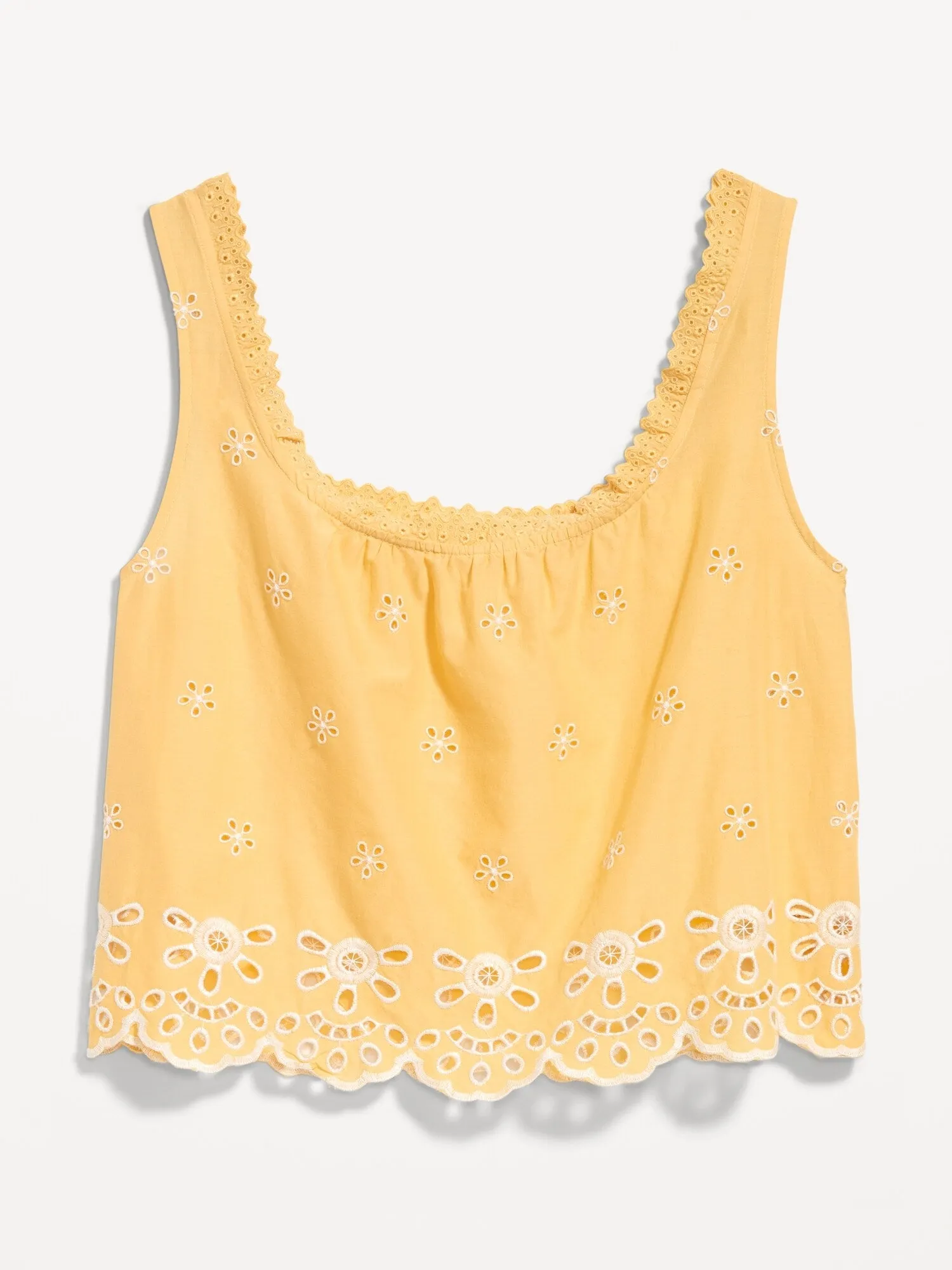 Sleeveless Eyelet Top