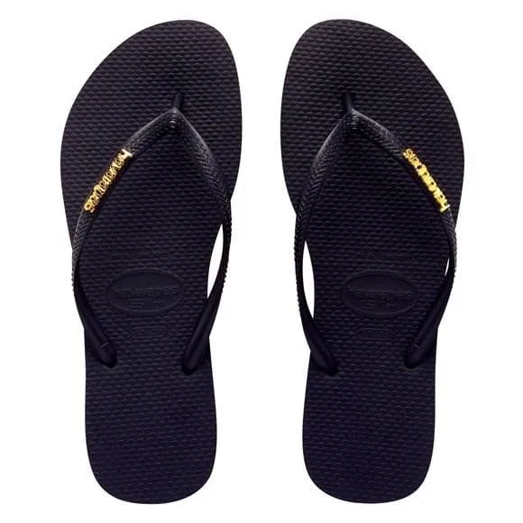 Slim Metal Logo Black Gold