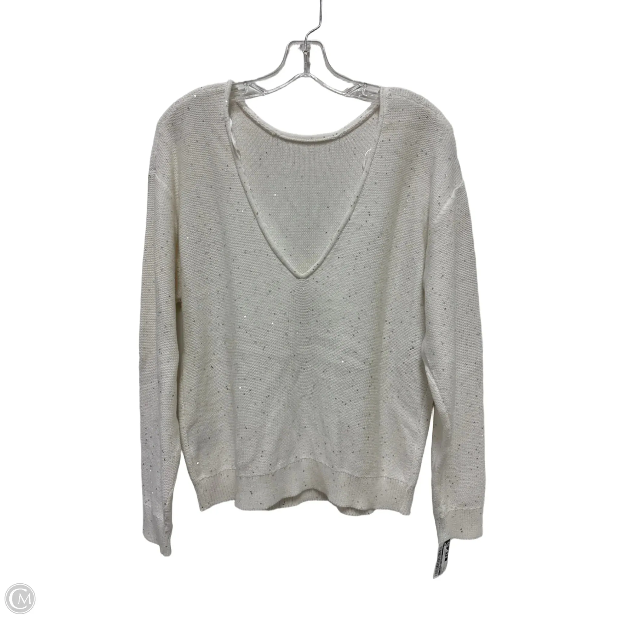 Sweater By Clothes Mentor In White, Size: M